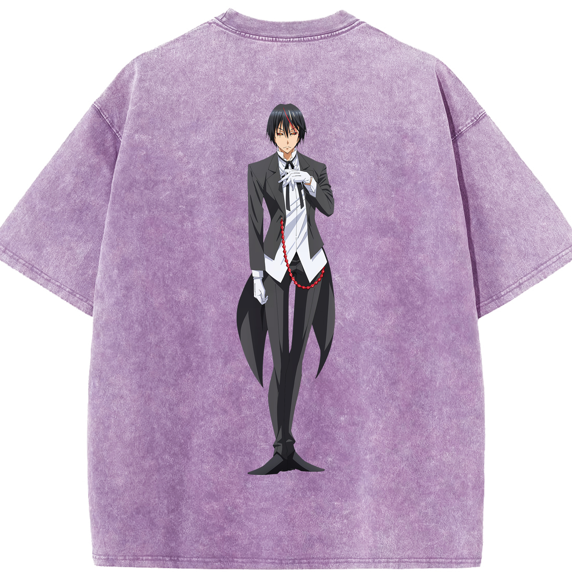 （画像用） 転スラ Regarding Reincarnated to Slime 綿100% ヴィンテージ風 半袖Tシャツ（背面プリント）