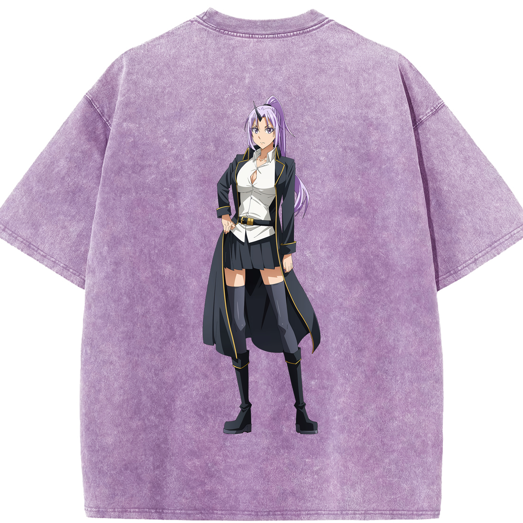 （画像用） 転スラ Regarding Reincarnated to Slime 綿100% ヴィンテージ風 半袖Tシャツ（背面プリント）