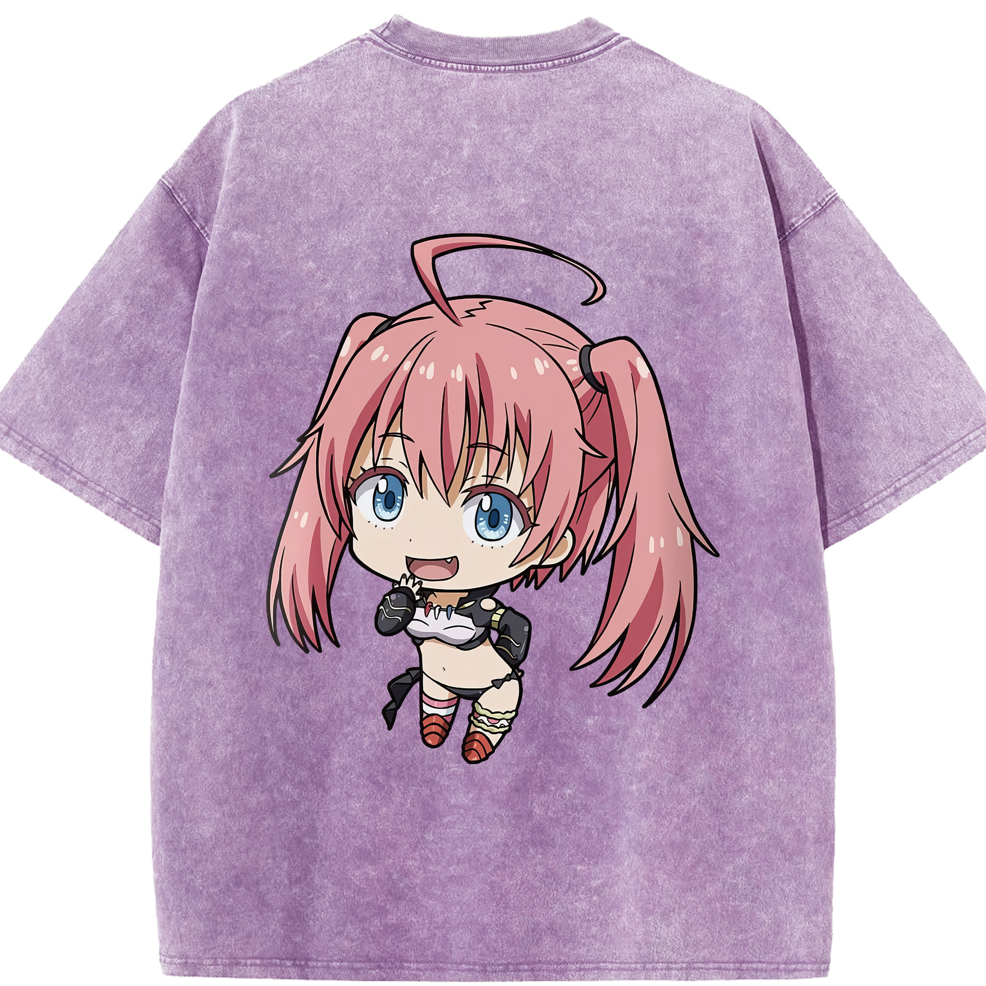 （画像用） 転スラ Regarding Reincarnated to Slime 綿100% ヴィンテージ風 半袖Tシャツ（背面プリント）