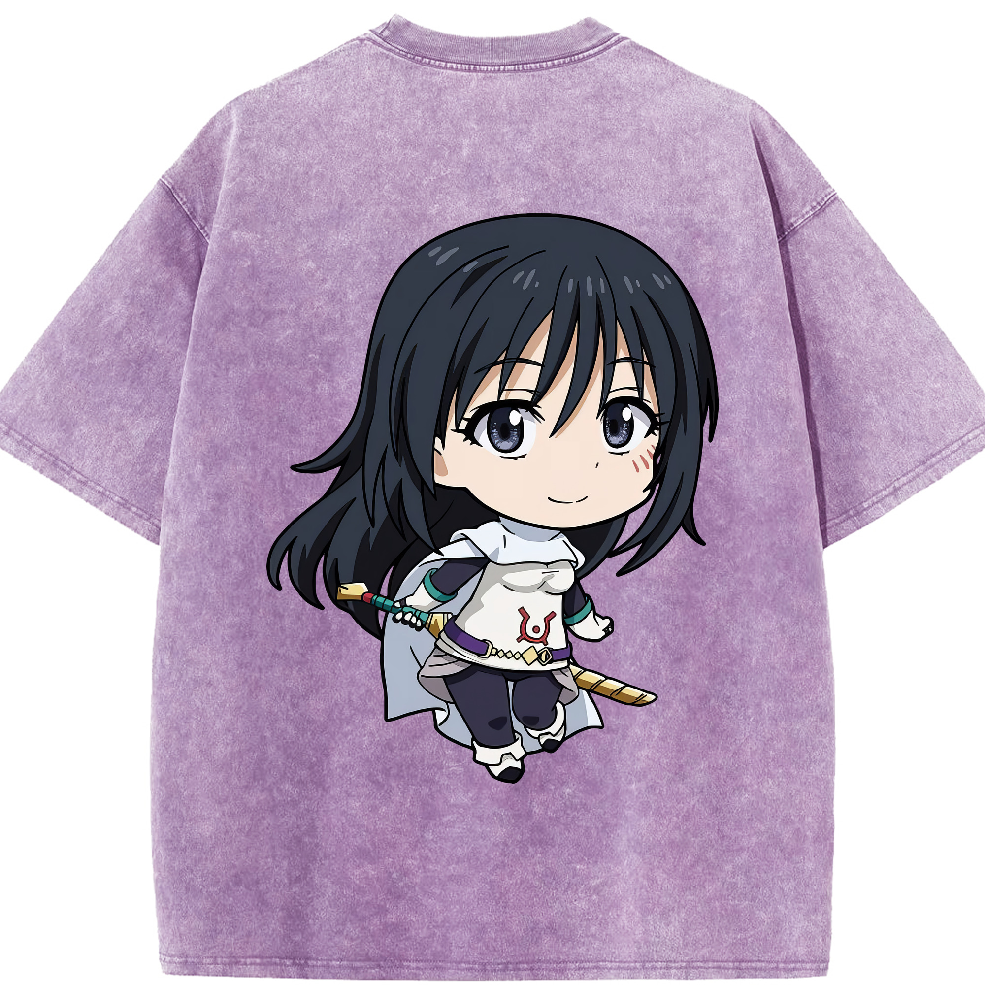 （画像用） 転スラ Regarding Reincarnated to Slime 綿100% ヴィンテージ風 半袖Tシャツ（背面プリント）