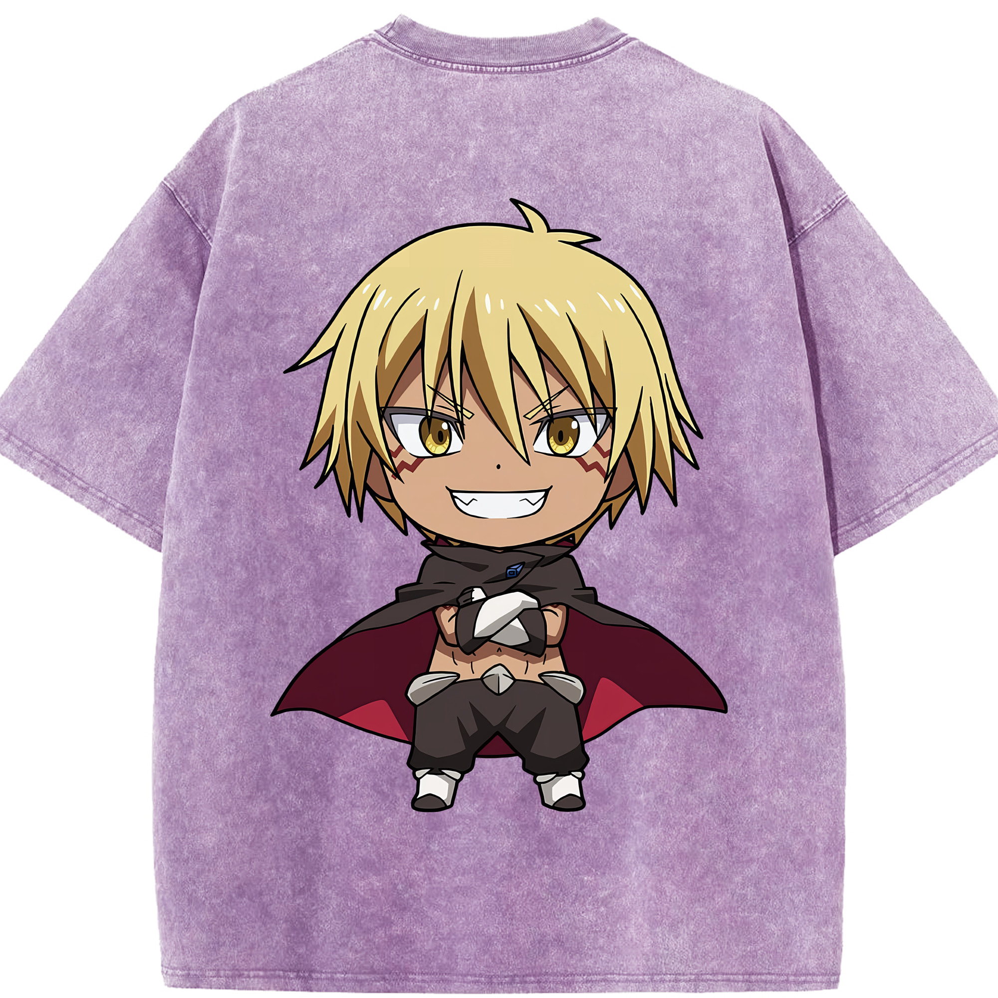 （画像用） 転スラ Regarding Reincarnated to Slime 綿100% ヴィンテージ風 半袖Tシャツ（背面プリント）