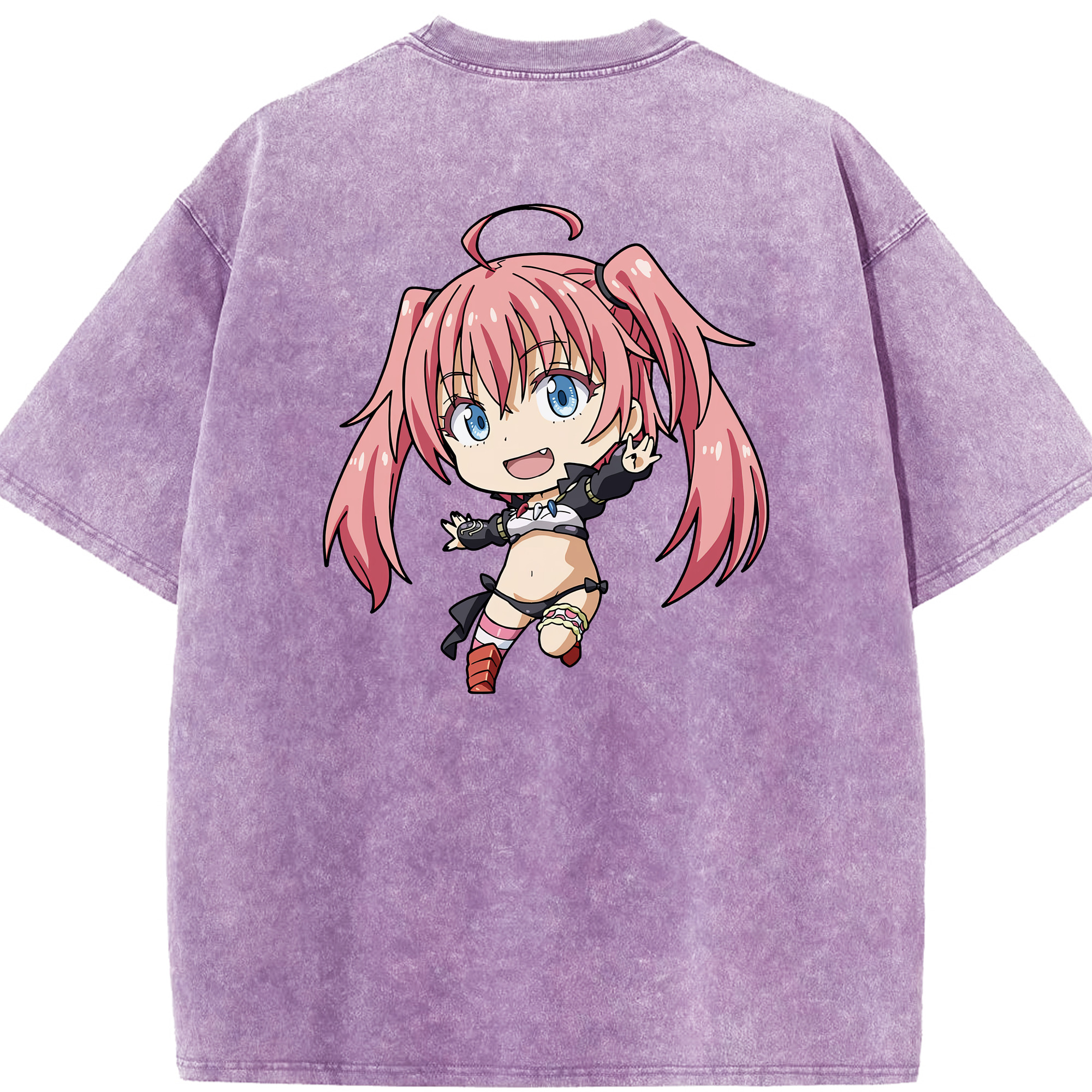 （画像用） 転スラ Regarding Reincarnated to Slime 綿100% ヴィンテージ風 半袖Tシャツ（背面プリント）