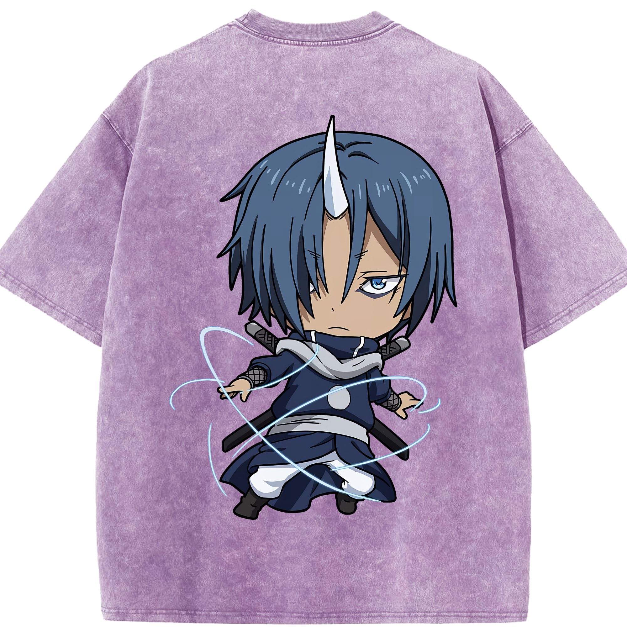 （画像用） 転スラ Regarding Reincarnated to Slime 綿100% ヴィンテージ風 半袖Tシャツ（背面プリント）