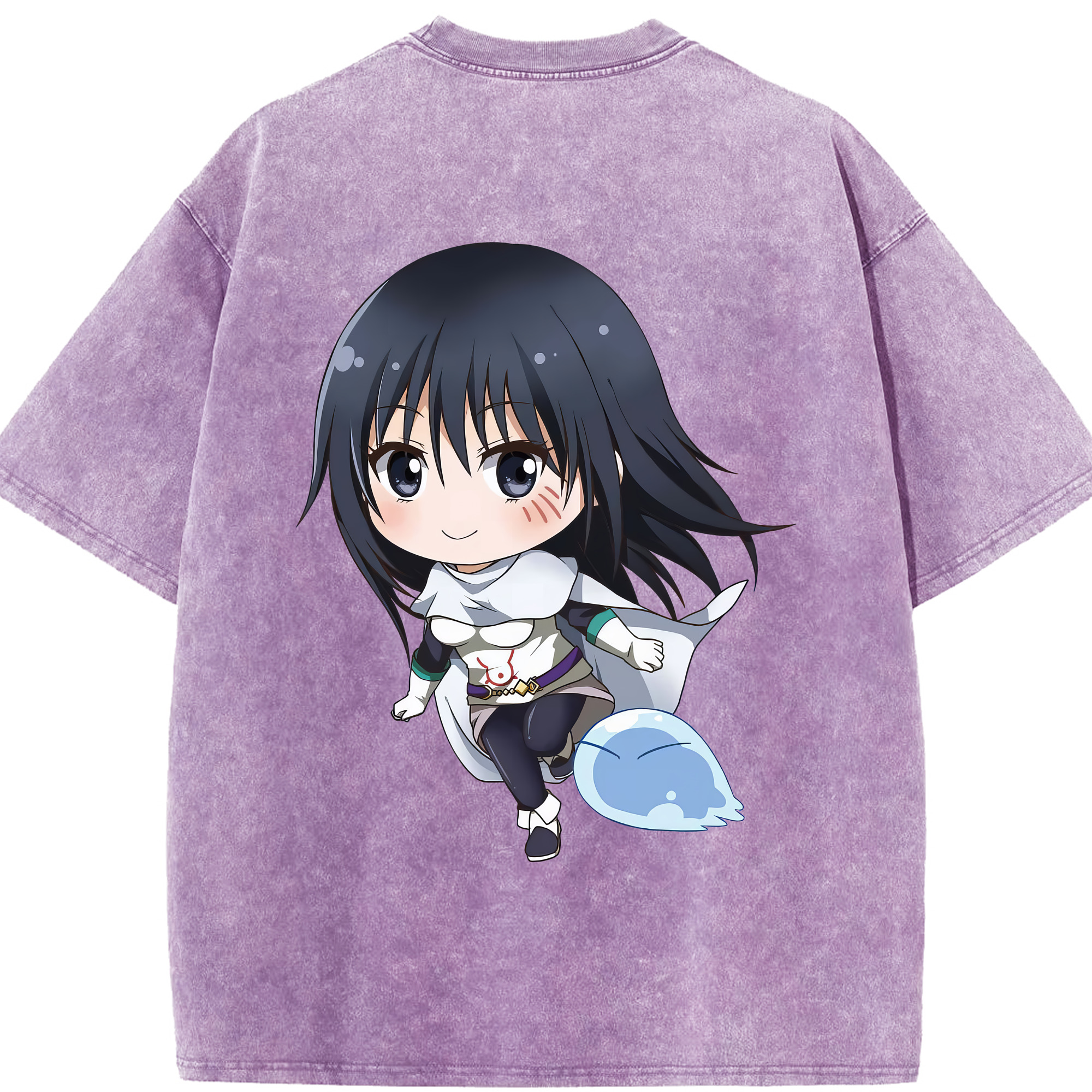 （画像用） 転スラ Regarding Reincarnated to Slime 綿100% ヴィンテージ風 半袖Tシャツ（背面プリント）