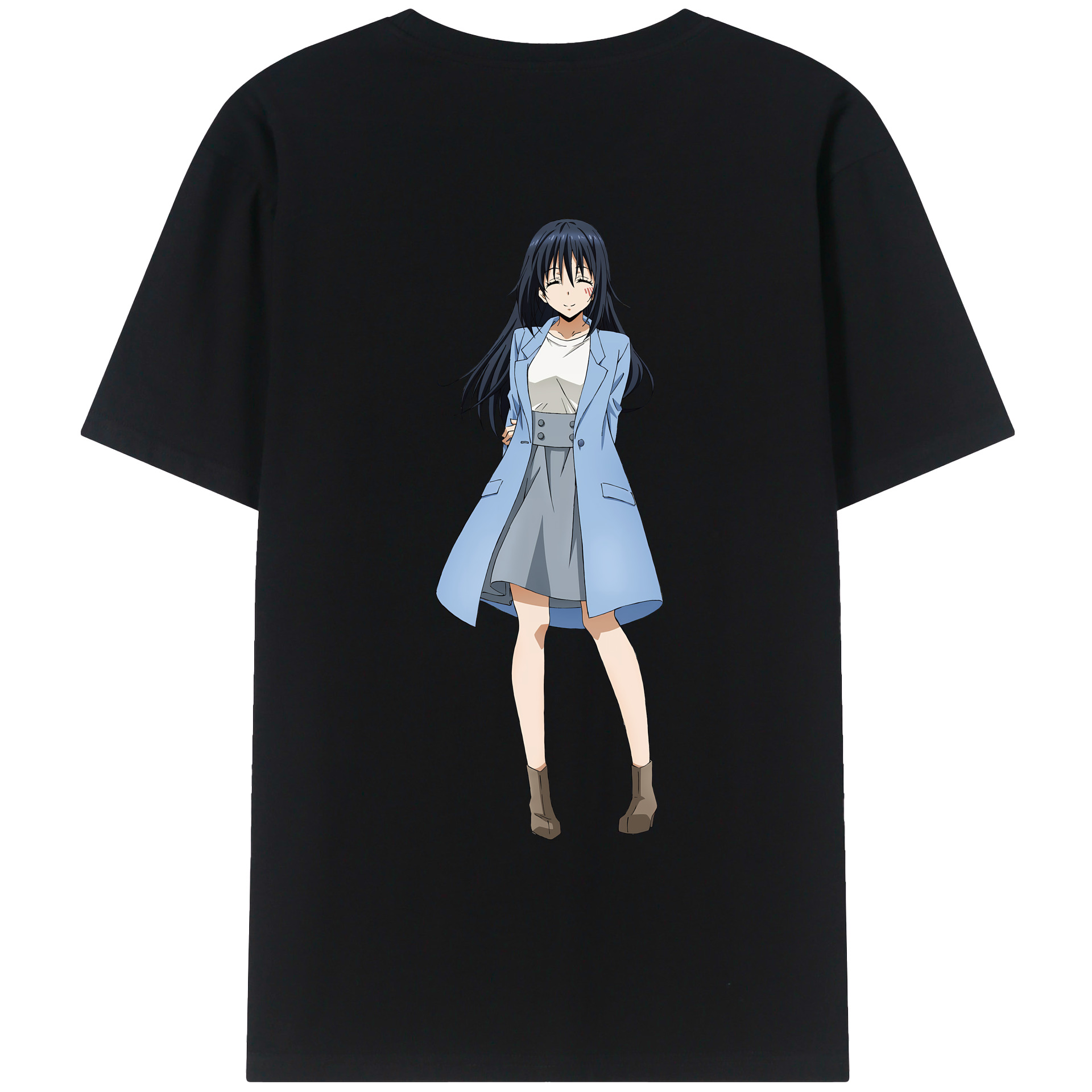 （画像用） 転スラ Regarding Reincarnated to Slime 綿100％ メンズ半袖Tシャツ（バックプリント） 通気性