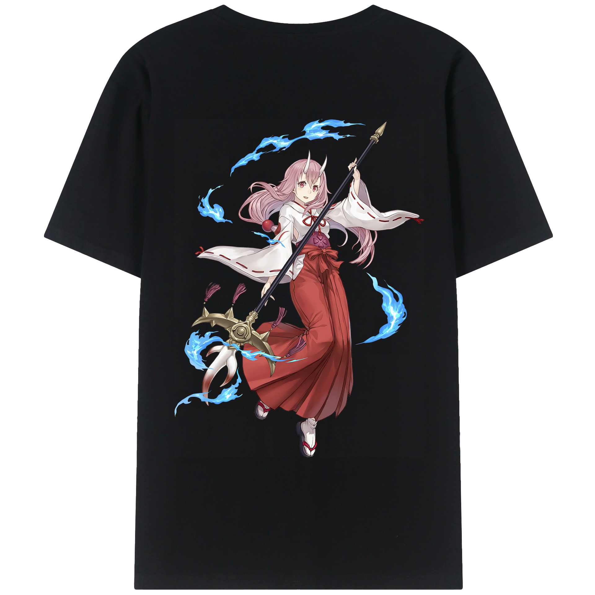 （画像用） 転スラ Regarding Reincarnated to Slime 綿100％ メンズ半袖Tシャツ（バックプリント） 通気性