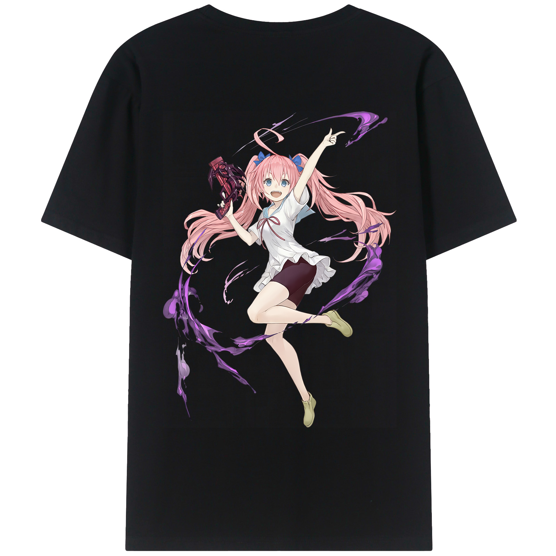 （画像用） 転スラ Regarding Reincarnated to Slime 綿100％ メンズ半袖Tシャツ（バックプリント） 通気性