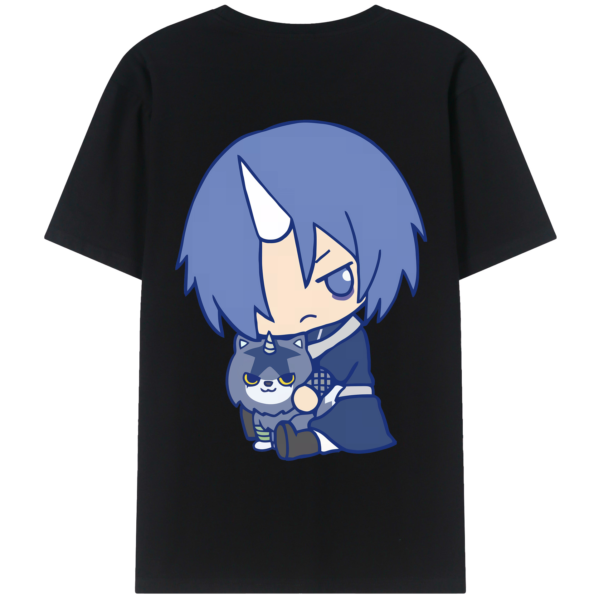 （画像用） 転スラ Regarding Reincarnated to Slime 綿100％ メンズ半袖Tシャツ（バックプリント） 通気性