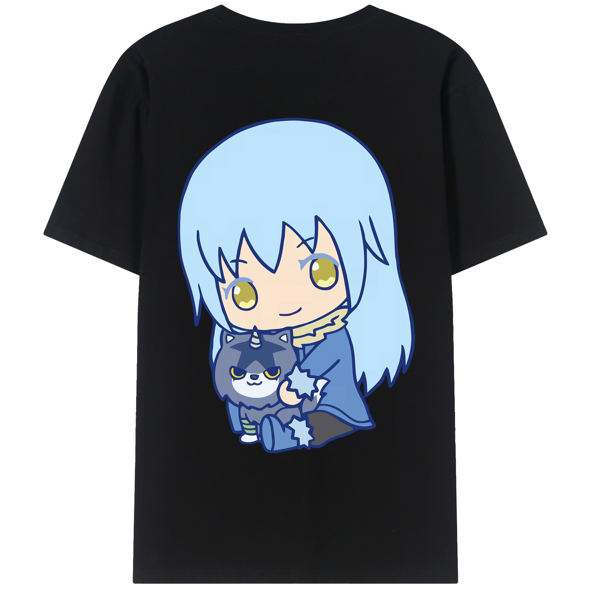 （画像用） 転スラ Regarding Reincarnated to Slime 綿100％ メンズ半袖Tシャツ（バックプリント） 通気性