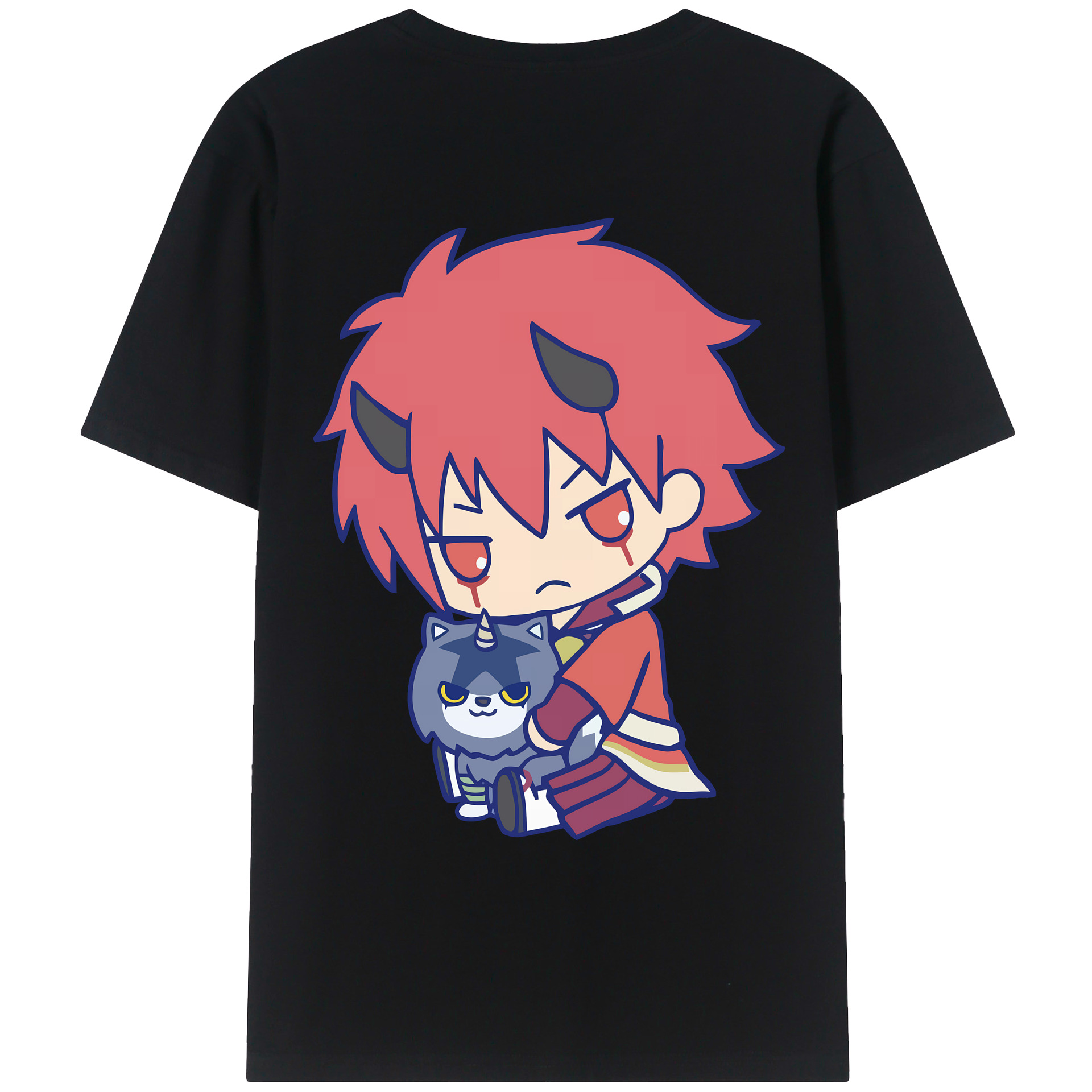 （画像用） 転スラ Regarding Reincarnated to Slime 綿100％ メンズ半袖Tシャツ（バックプリント） 通気性