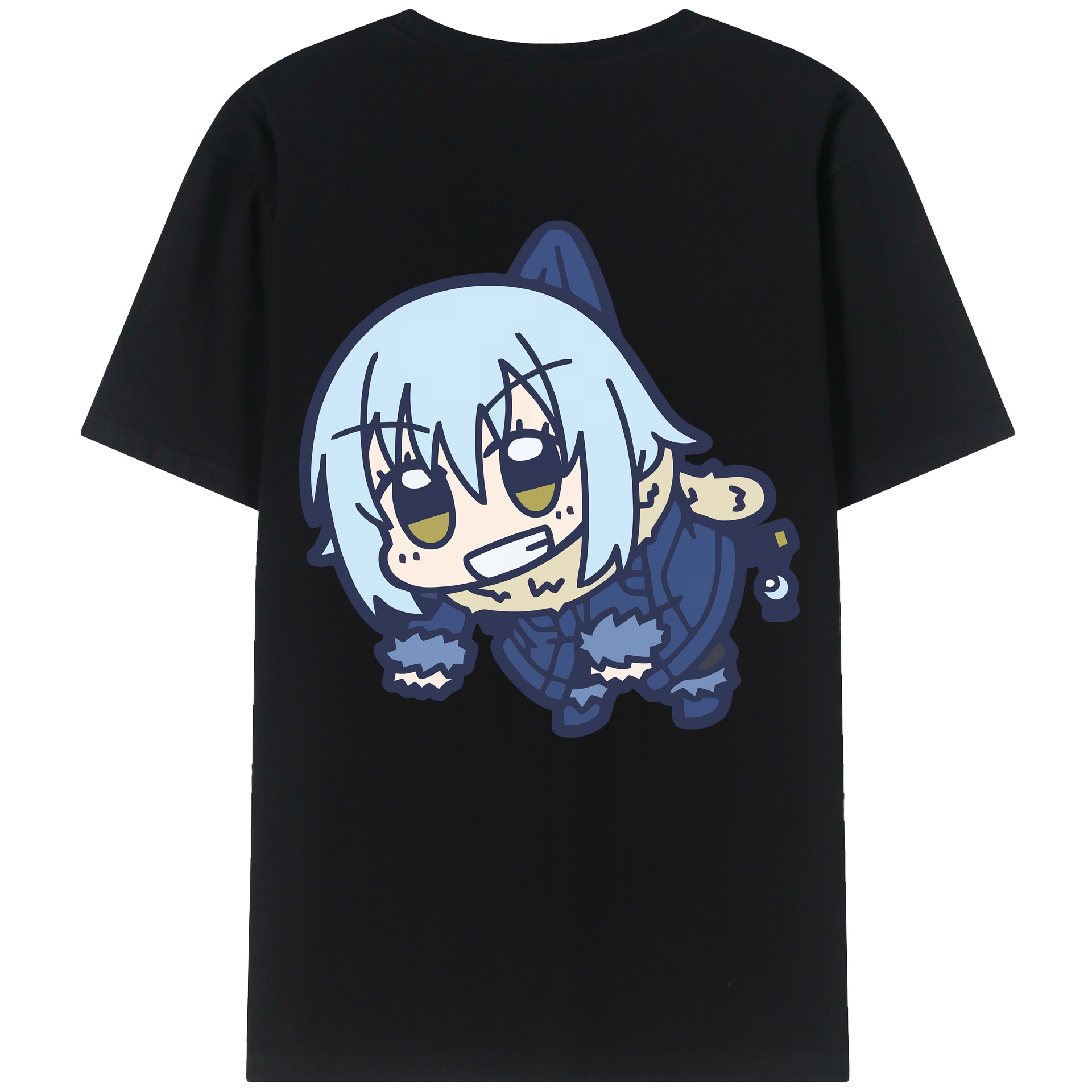 （画像用） 転スラ Regarding Reincarnated to Slime 綿100％ メンズ半袖Tシャツ（バックプリント） 通気性