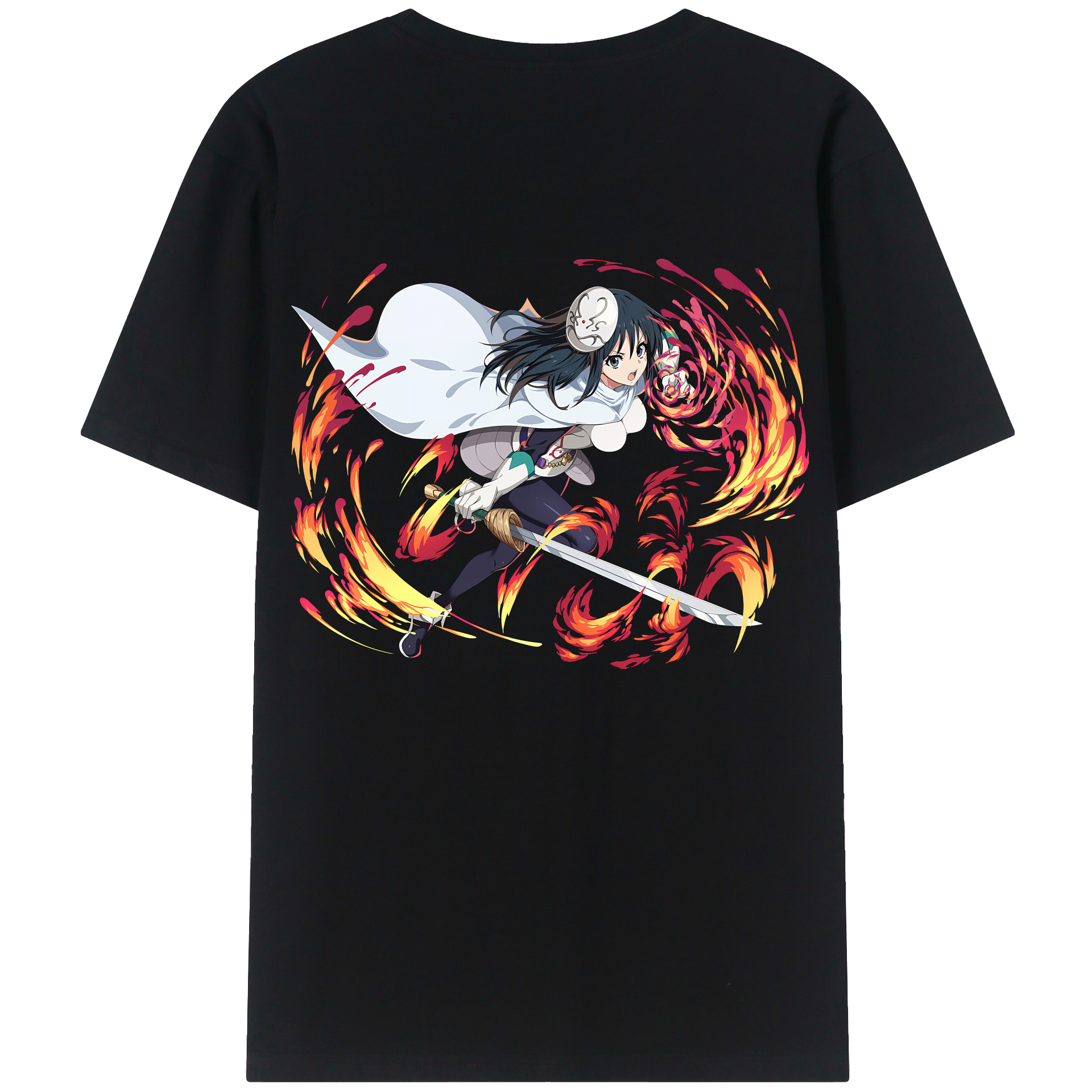 （画像用） 転スラ Regarding Reincarnated to Slime 綿100％ メンズ半袖Tシャツ（バックプリント） 通気性