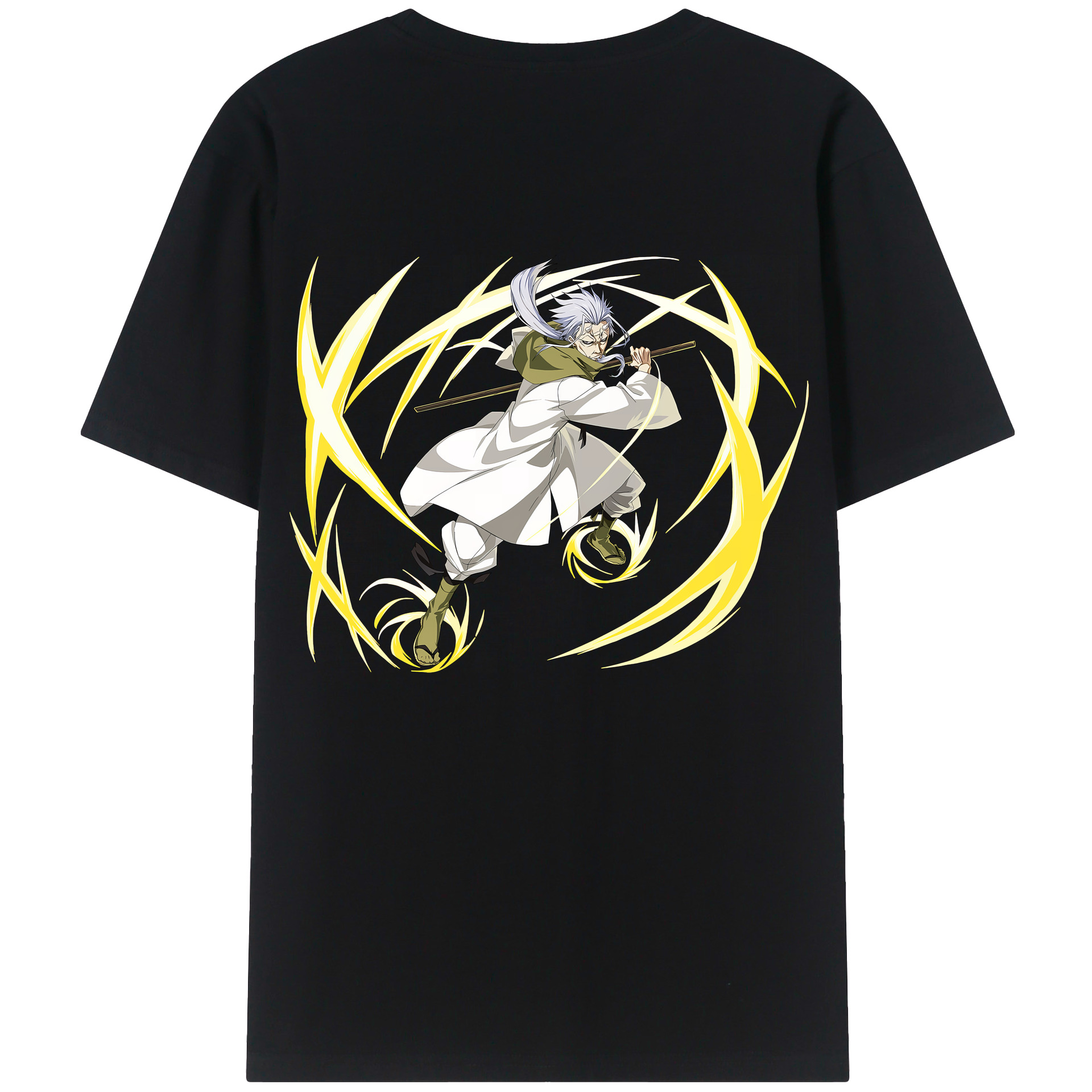 （画像用） 転スラ Regarding Reincarnated to Slime 綿100％ メンズ半袖Tシャツ（バックプリント） 通気性