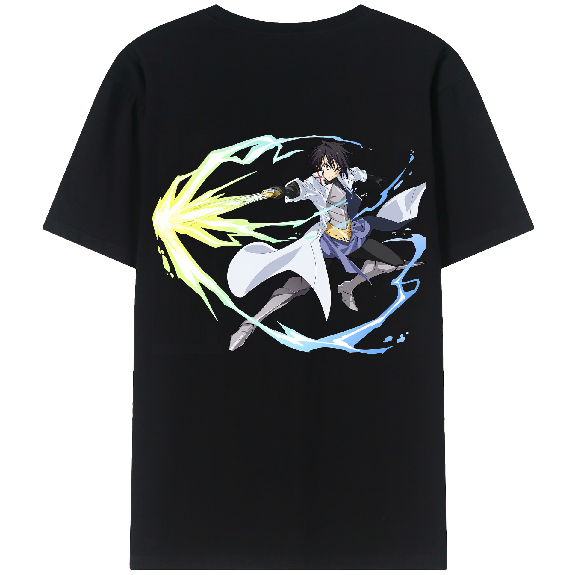 （画像用） 転スラ Regarding Reincarnated to Slime 綿100％ メンズ半袖Tシャツ（バックプリント） 通気性