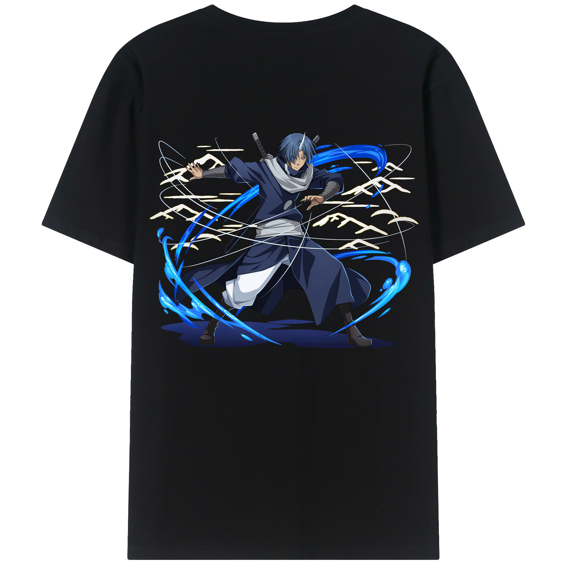 （画像用） 転スラ Regarding Reincarnated to Slime 綿100％ メンズ半袖Tシャツ（バックプリント） 通気性