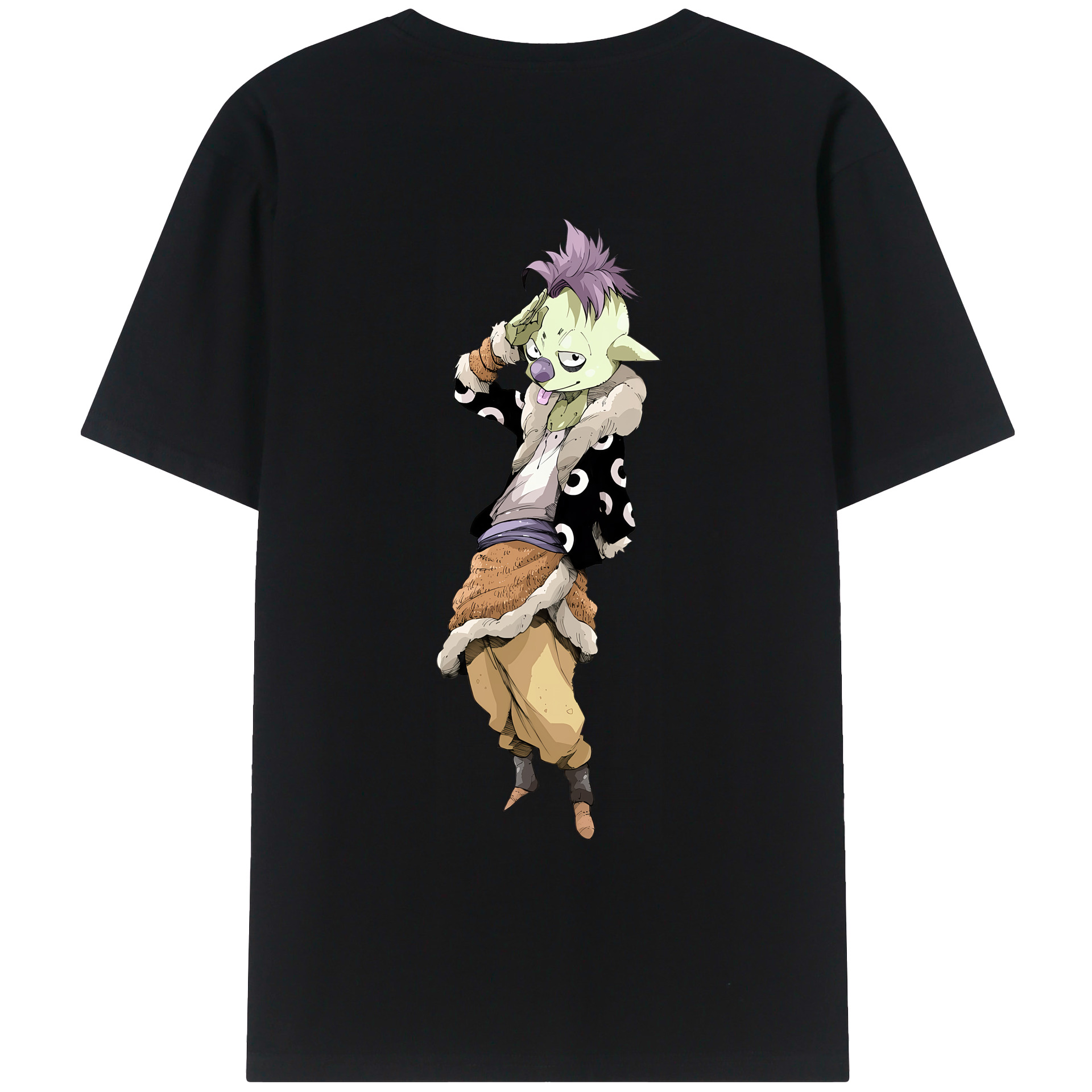 （画像用） 転スラ Regarding Reincarnated to Slime 綿100％ メンズ半袖Tシャツ（バックプリント） 通気性