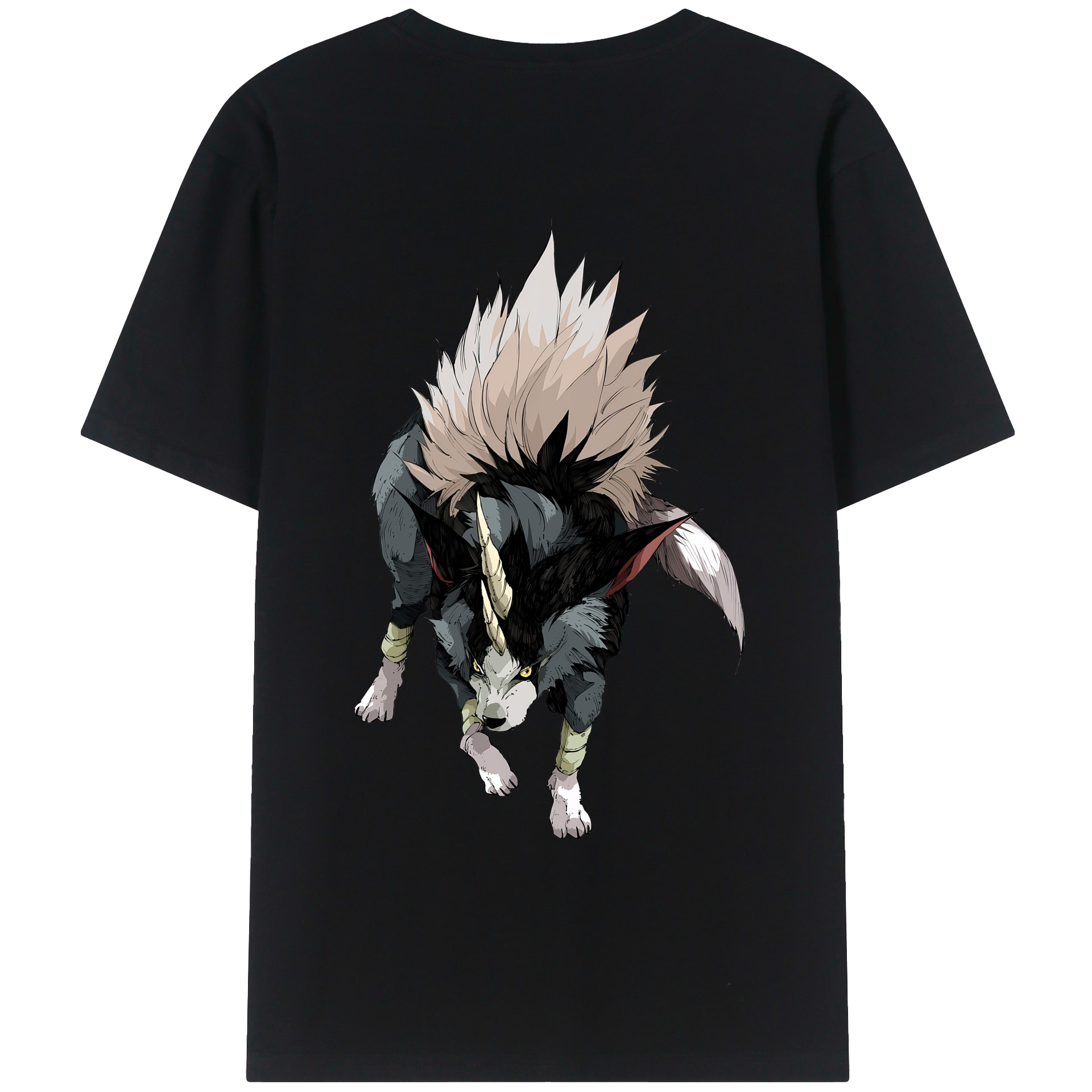（画像用） 転スラ Regarding Reincarnated to Slime 綿100％ メンズ半袖Tシャツ（バックプリント） 通気性