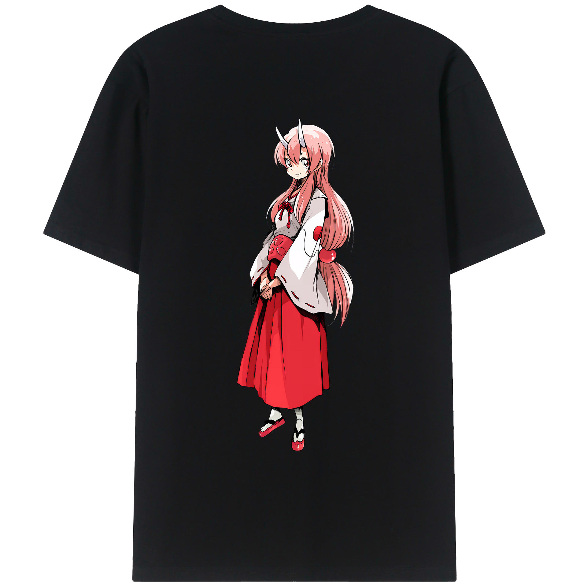 （画像用） 転スラ Regarding Reincarnated to Slime 綿100％ メンズ半袖Tシャツ（バックプリント） 通気性