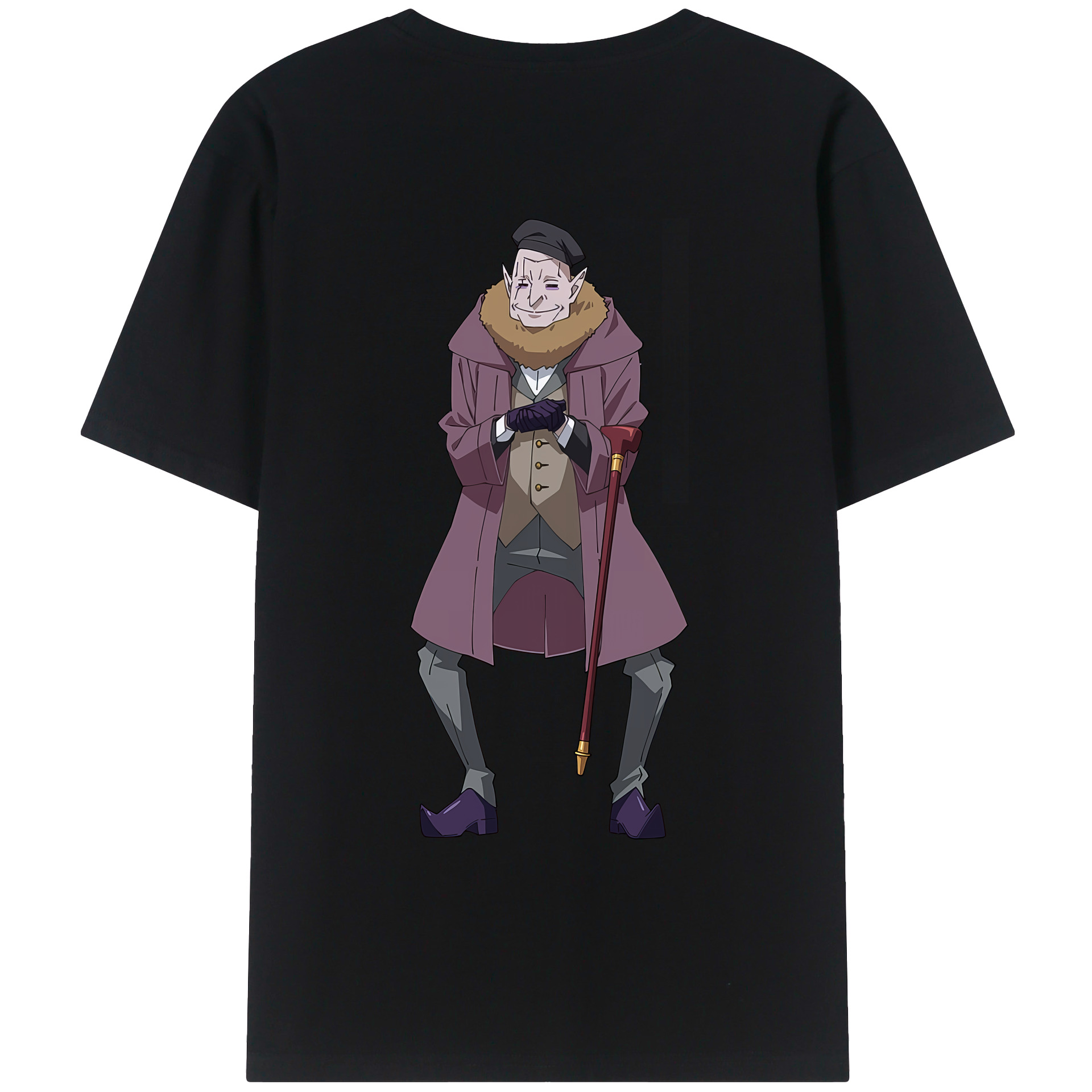 （画像用） 転スラ Regarding Reincarnated to Slime 綿100％ メンズ半袖Tシャツ（バックプリント） 通気性