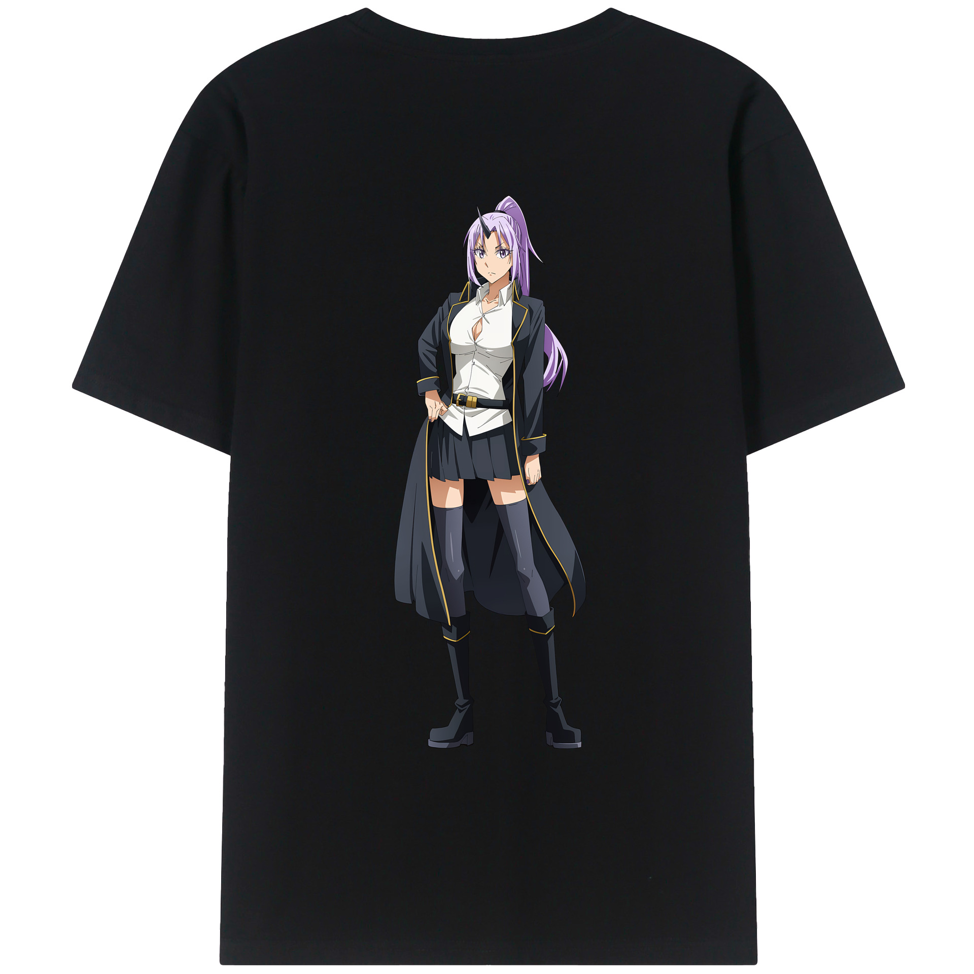 （画像用） 転スラ Regarding Reincarnated to Slime 綿100％ メンズ半袖Tシャツ（バックプリント） 通気性