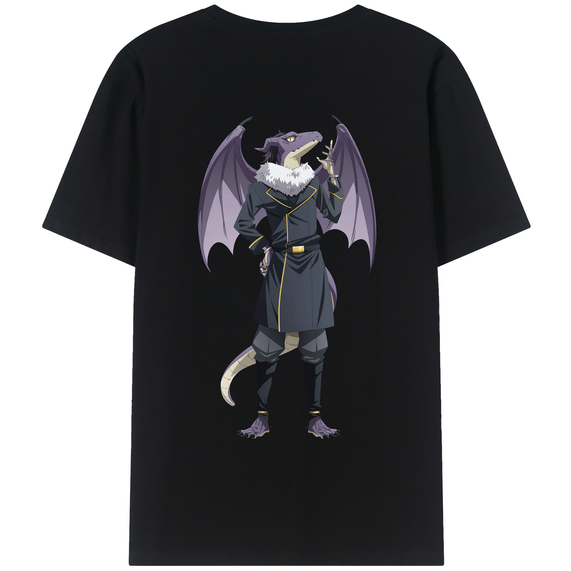 （画像用） 転スラ Regarding Reincarnated to Slime 綿100％ メンズ半袖Tシャツ（バックプリント） 通気性