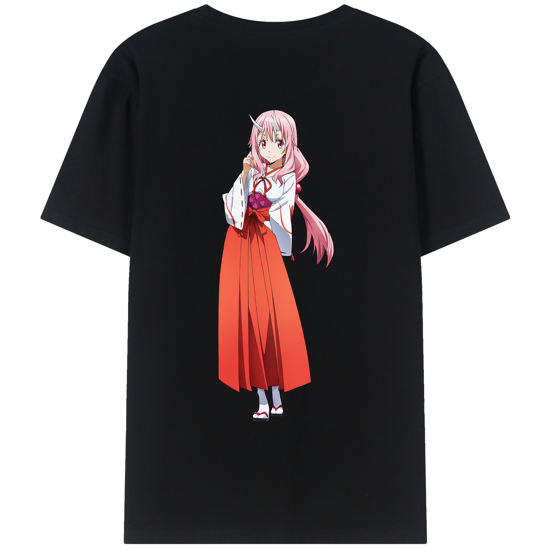（画像用） 転スラ Regarding Reincarnated to Slime 綿100％ メンズ半袖Tシャツ（バックプリント） 通気性