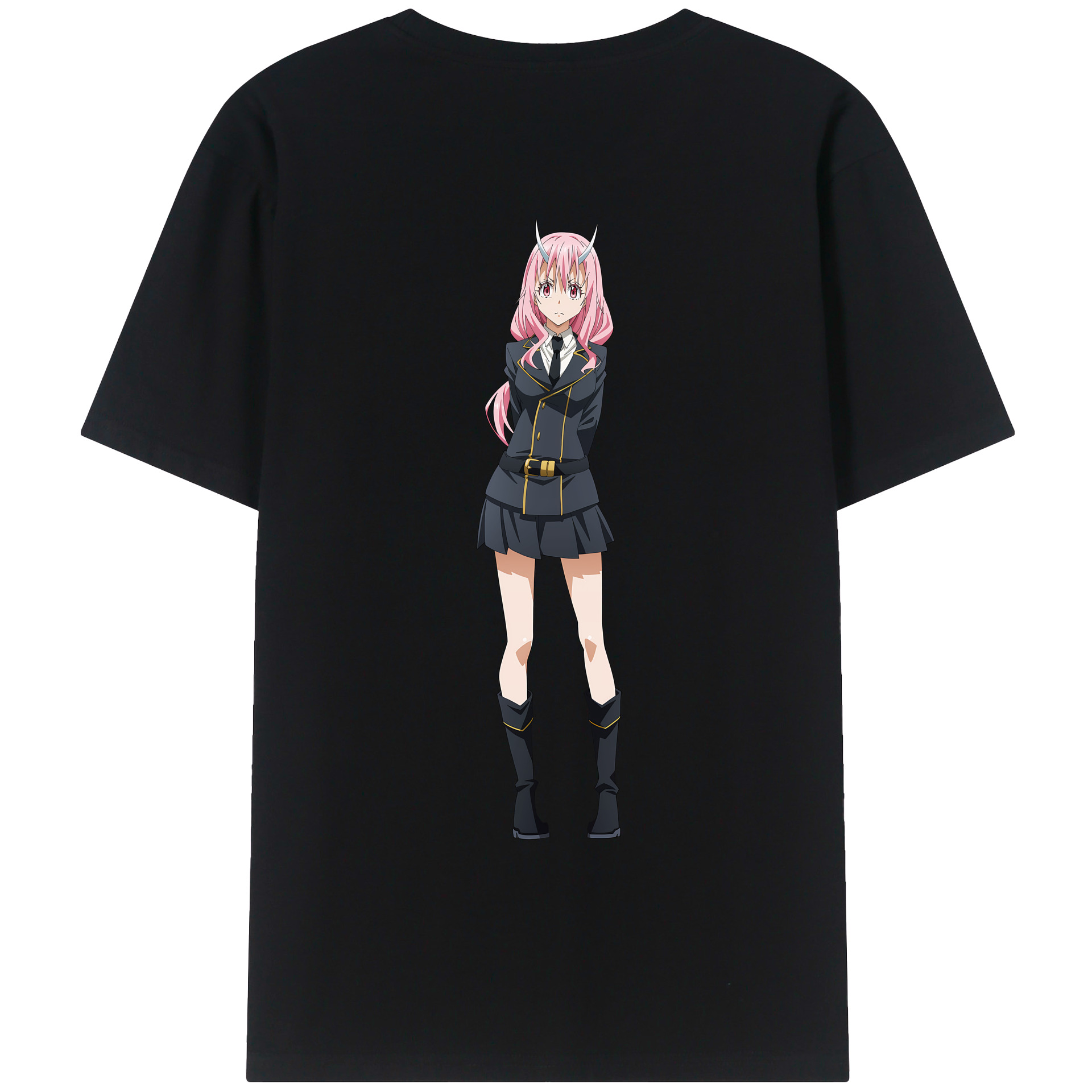（画像用） 転スラ Regarding Reincarnated to Slime 綿100％ メンズ半袖Tシャツ（バックプリント） 通気性