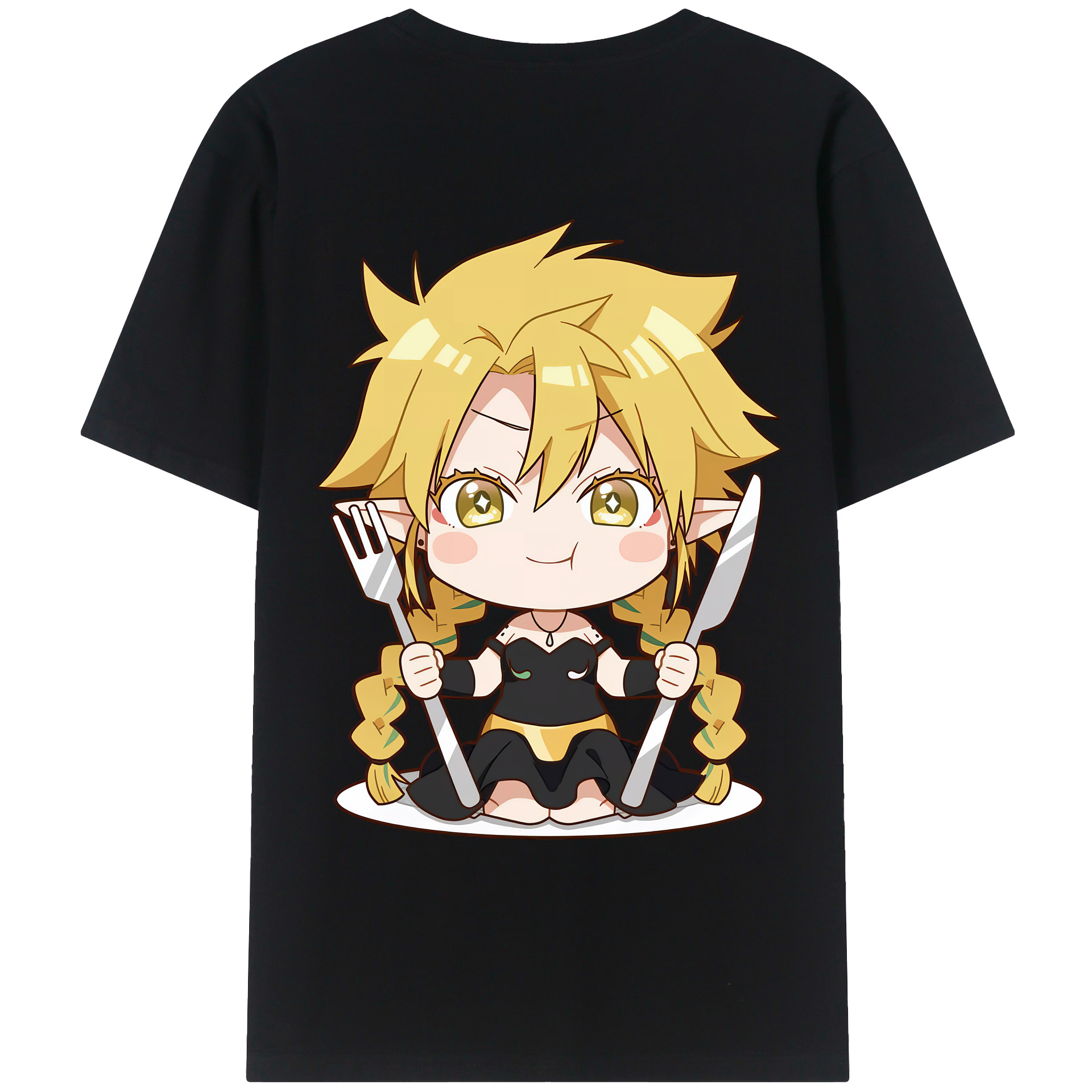 （画像用） 転スラ Regarding Reincarnated to Slime 綿100％ メンズ半袖Tシャツ（バックプリント） 通気性