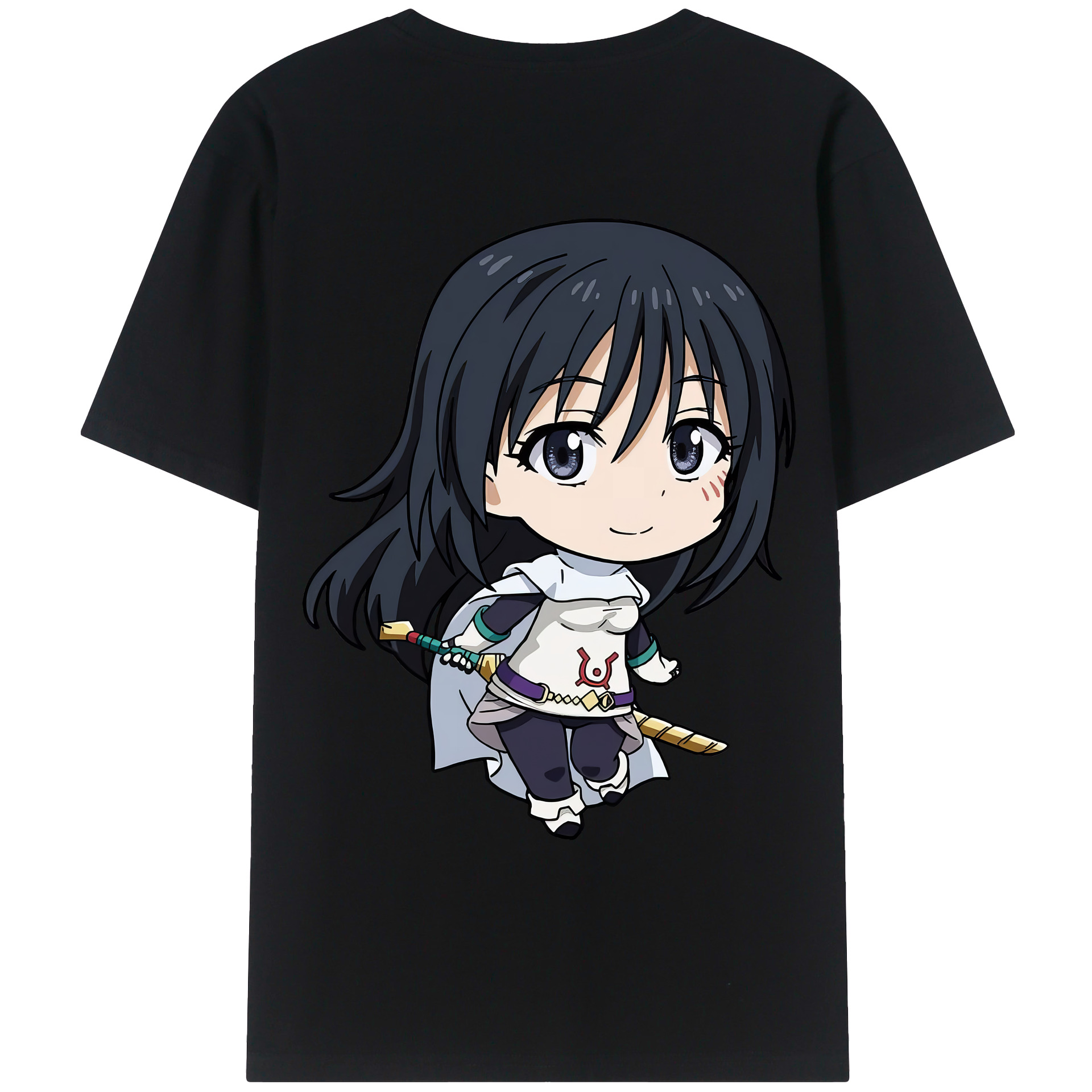 （画像用） 転スラ Regarding Reincarnated to Slime 綿100％ メンズ半袖Tシャツ（バックプリント） 通気性