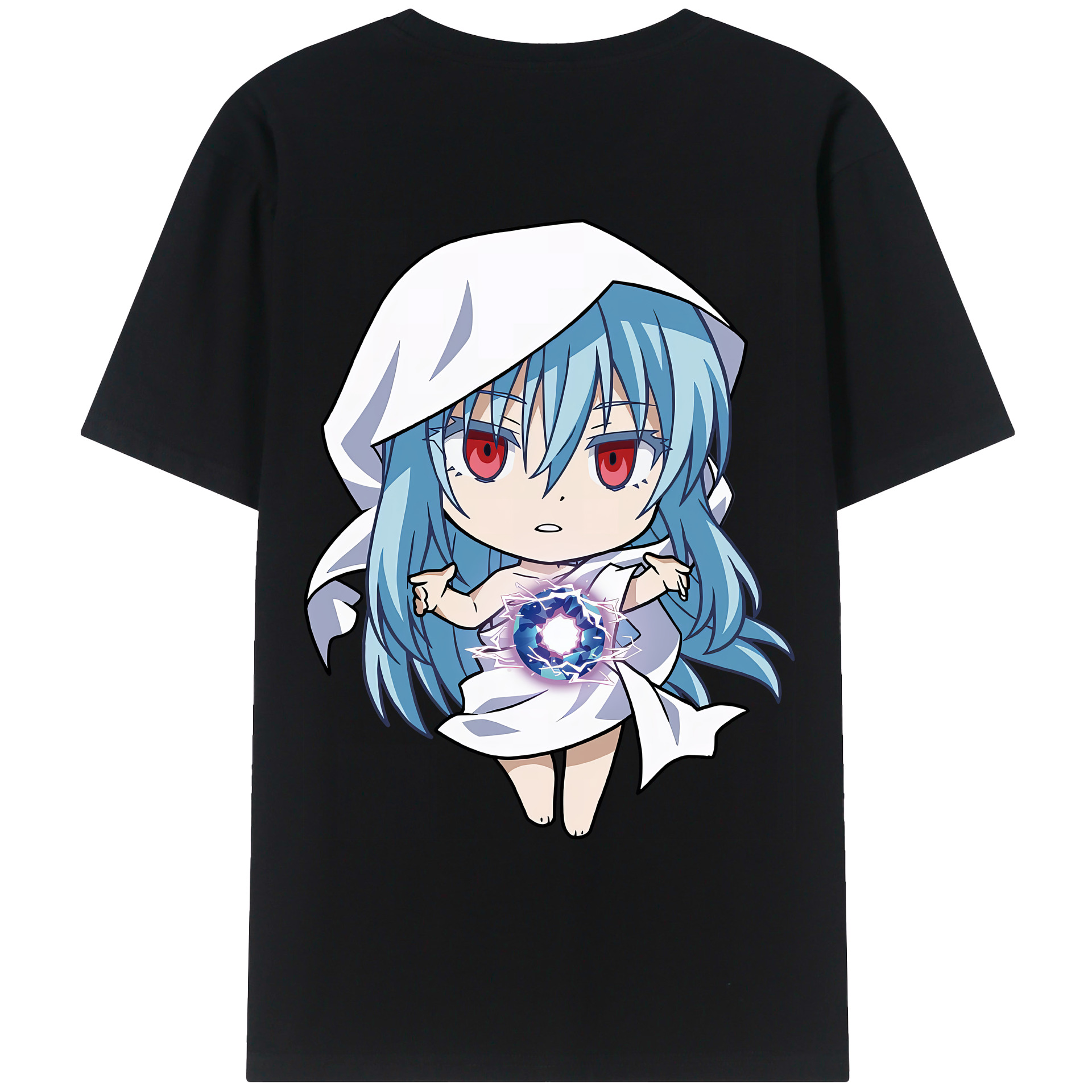 （画像用） 転スラ Regarding Reincarnated to Slime 綿100％ メンズ半袖Tシャツ（バックプリント） 通気性