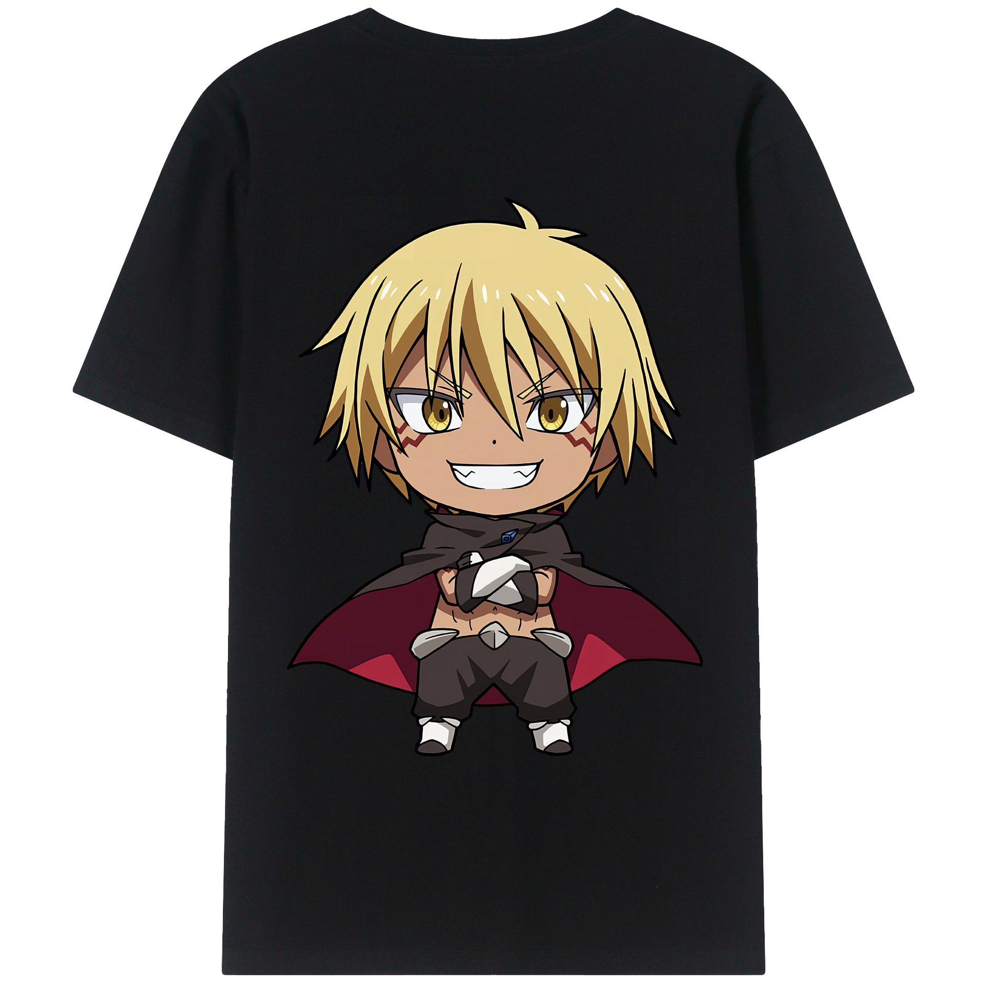 （画像用） 転スラ Regarding Reincarnated to Slime 綿100％ メンズ半袖Tシャツ（バックプリント） 通気性