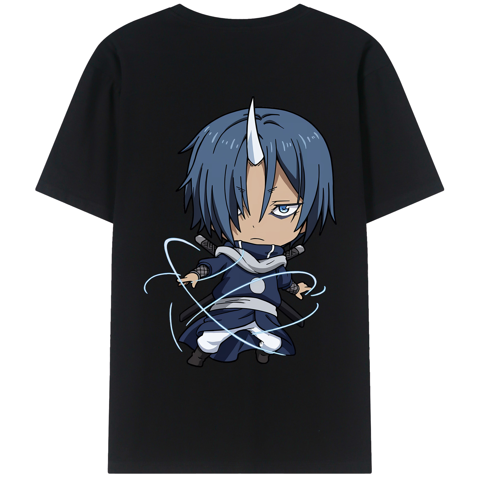 （画像用） 転スラ Regarding Reincarnated to Slime 綿100％ メンズ半袖Tシャツ（バックプリント） 通気性