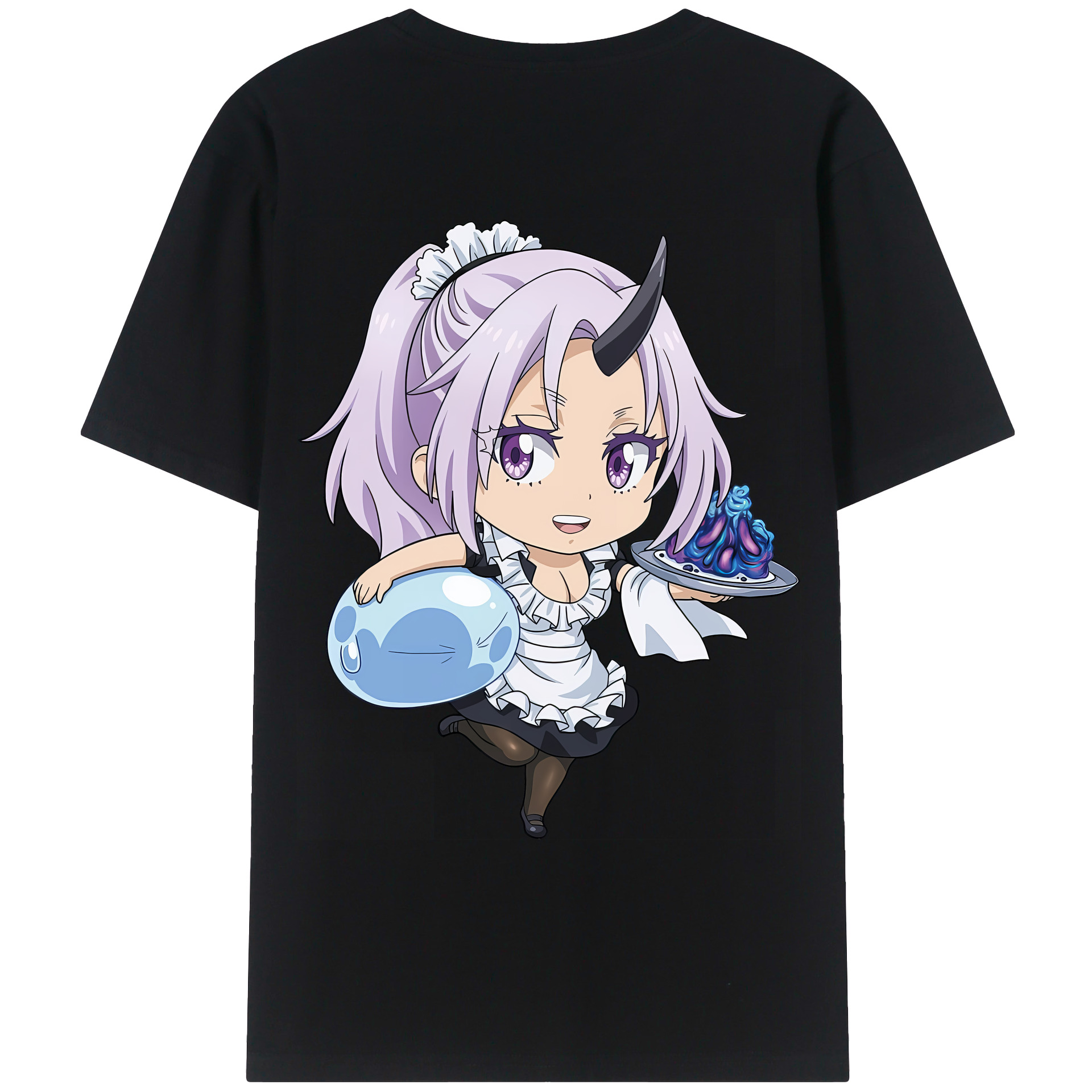 （画像用） 転スラ Regarding Reincarnated to Slime 綿100％ メンズ半袖Tシャツ（バックプリント） 通気性