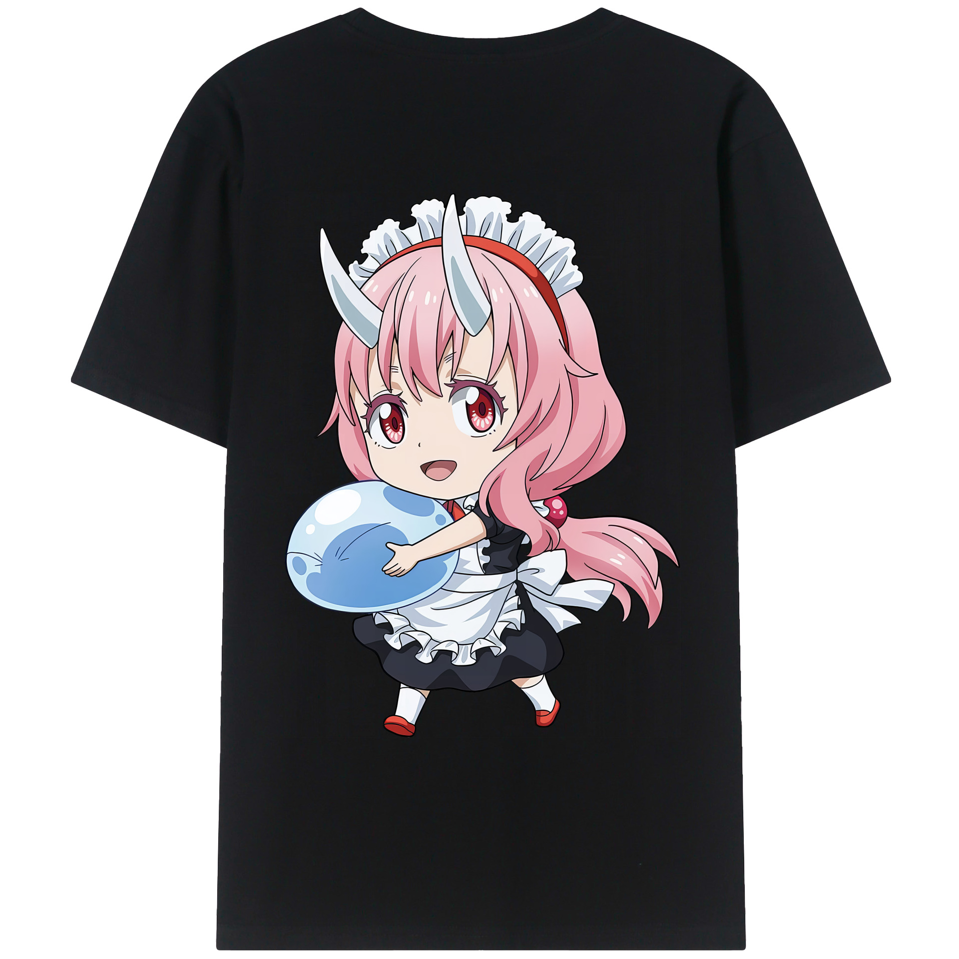 （画像用） 転スラ Regarding Reincarnated to Slime 綿100％ メンズ半袖Tシャツ（バックプリント） 通気性