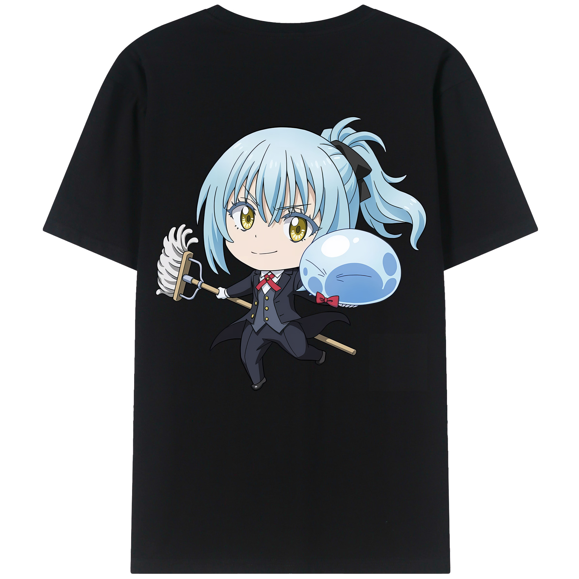 （画像用） 転スラ Regarding Reincarnated to Slime 綿100％ メンズ半袖Tシャツ（バックプリント） 通気性