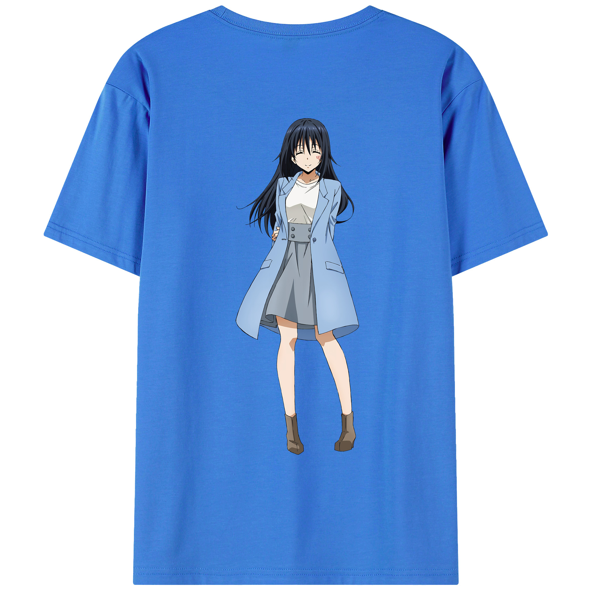 （画像用） 転スラ Regarding Reincarnated to Slime 綿100％ メンズ半袖Tシャツ（バックプリント） 通気性