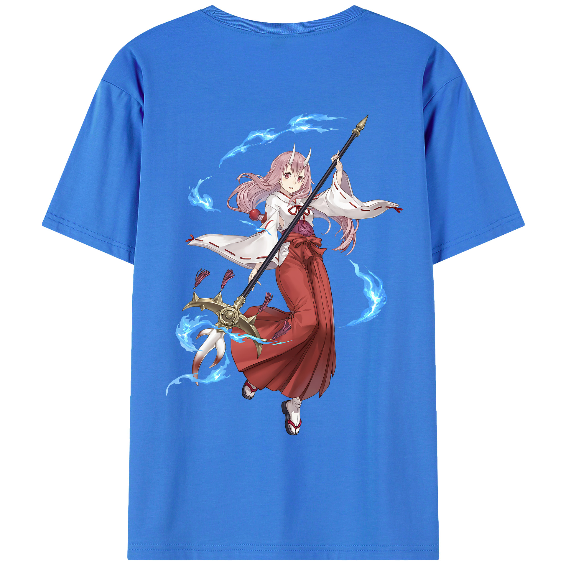 （画像用） 転スラ Regarding Reincarnated to Slime 綿100％ メンズ半袖Tシャツ（バックプリント） 通気性