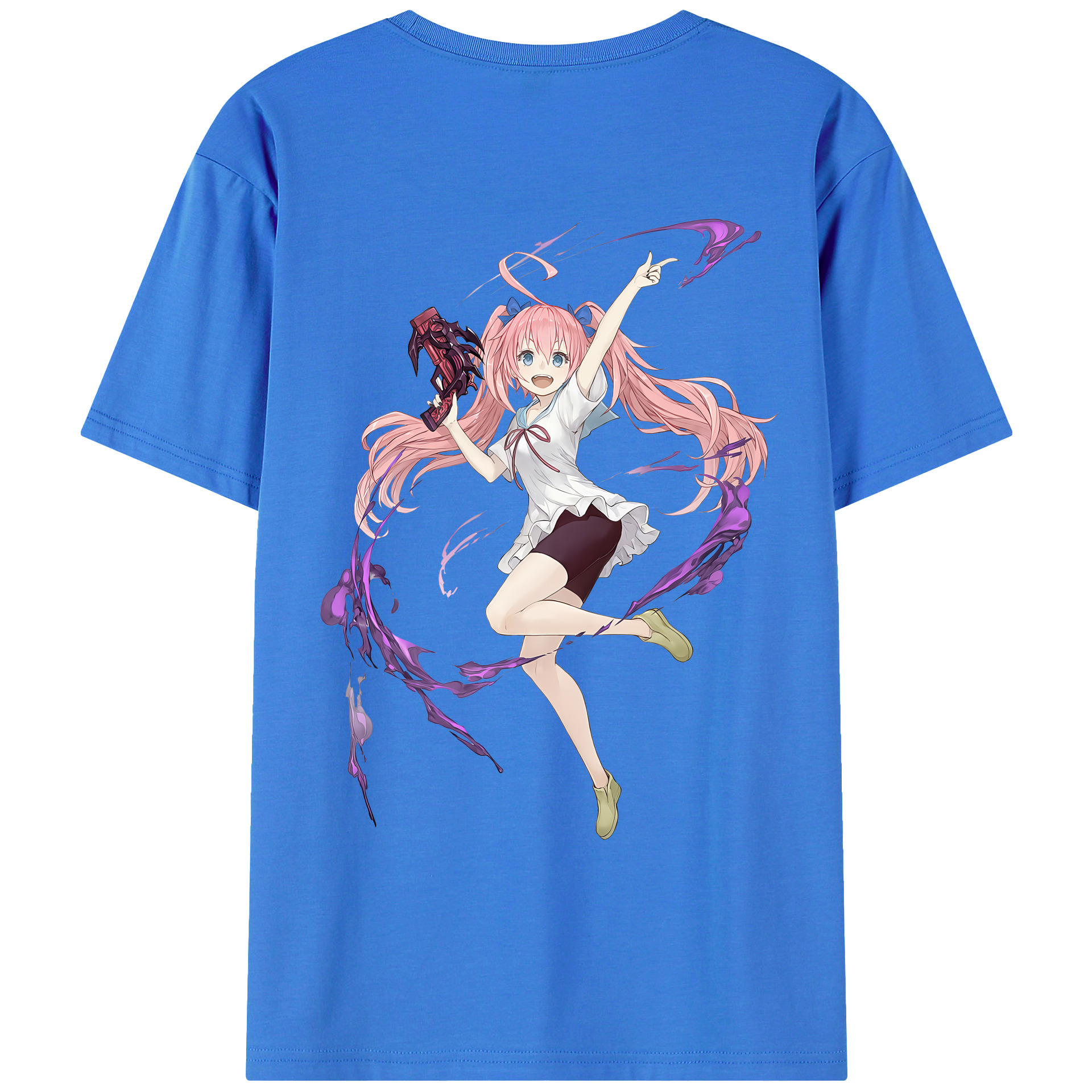 （画像用） 転スラ Regarding Reincarnated to Slime 綿100％ メンズ半袖Tシャツ（バックプリント） 通気性
