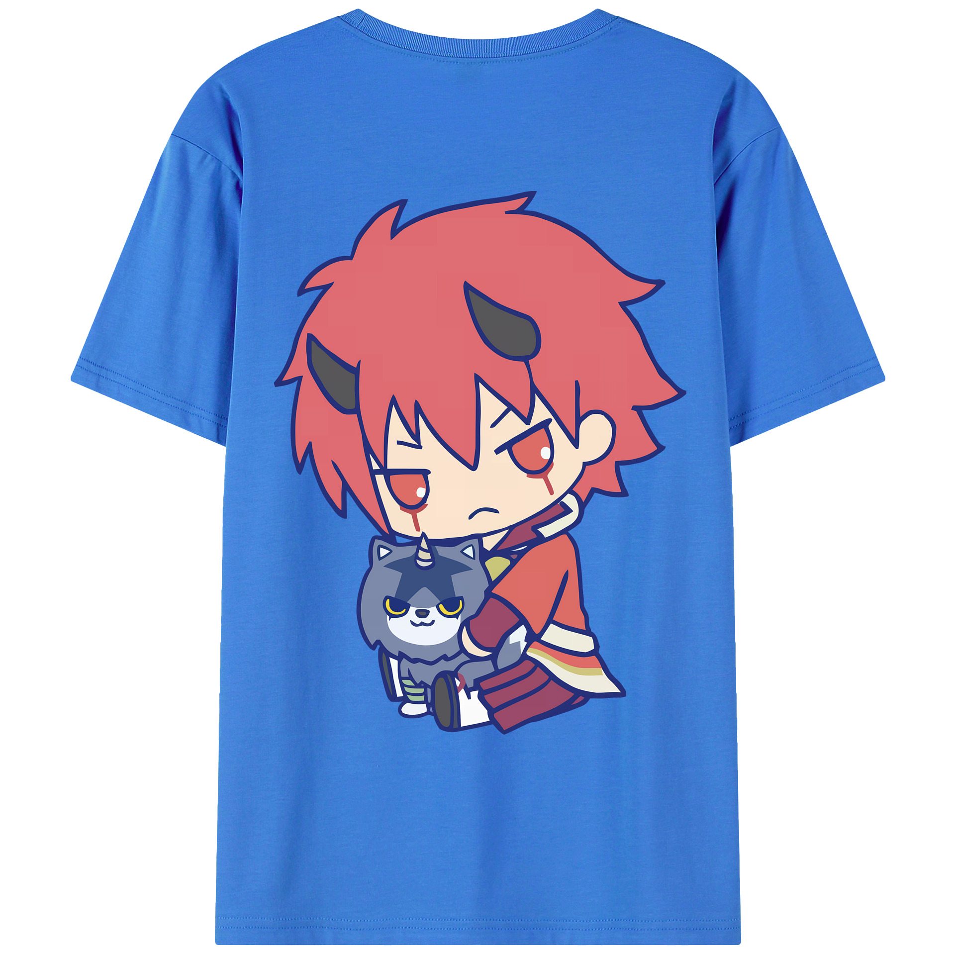 （画像用） 転スラ Regarding Reincarnated to Slime 綿100％ メンズ半袖Tシャツ（バックプリント） 通気性