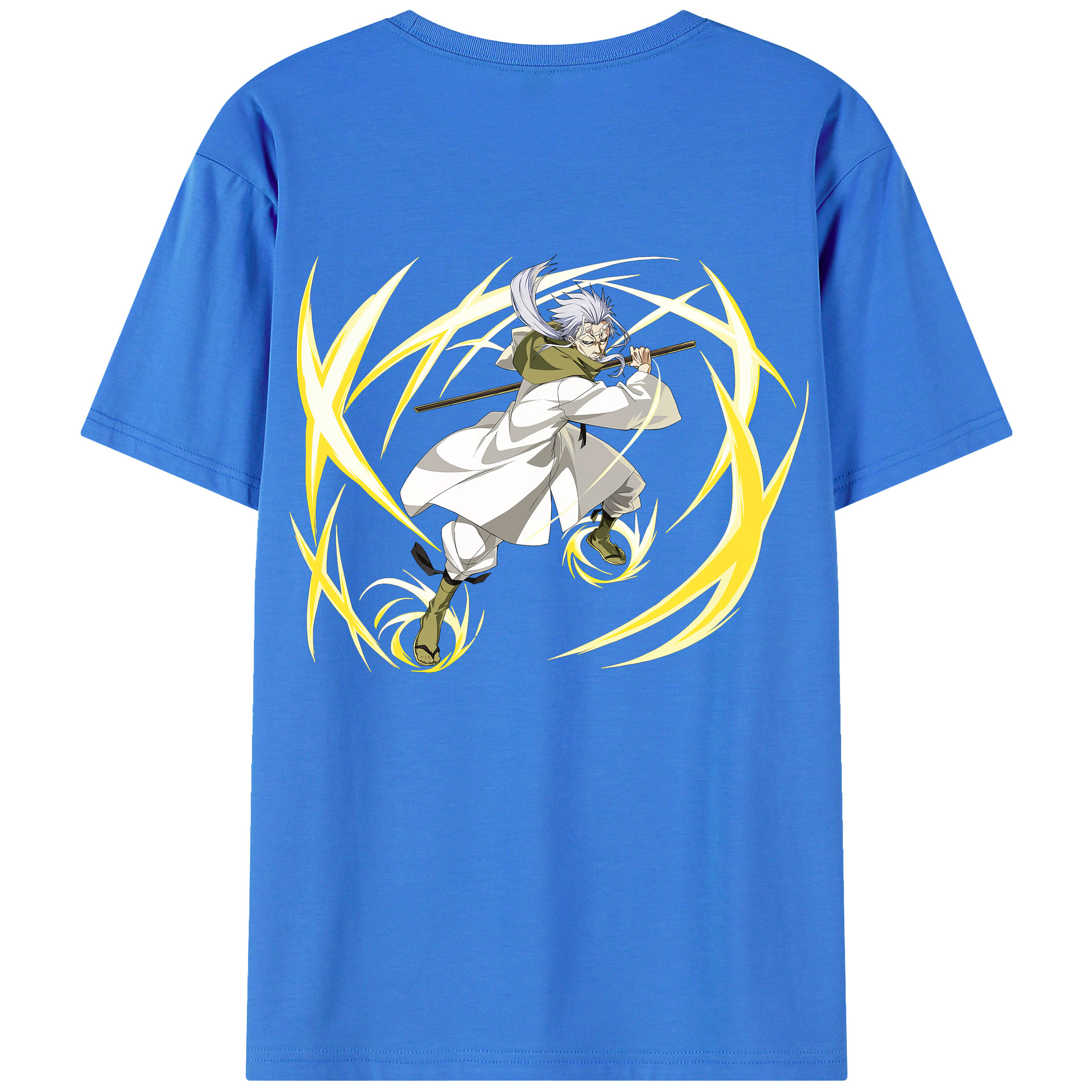 （画像用） 転スラ Regarding Reincarnated to Slime 綿100％ メンズ半袖Tシャツ（バックプリント） 通気性