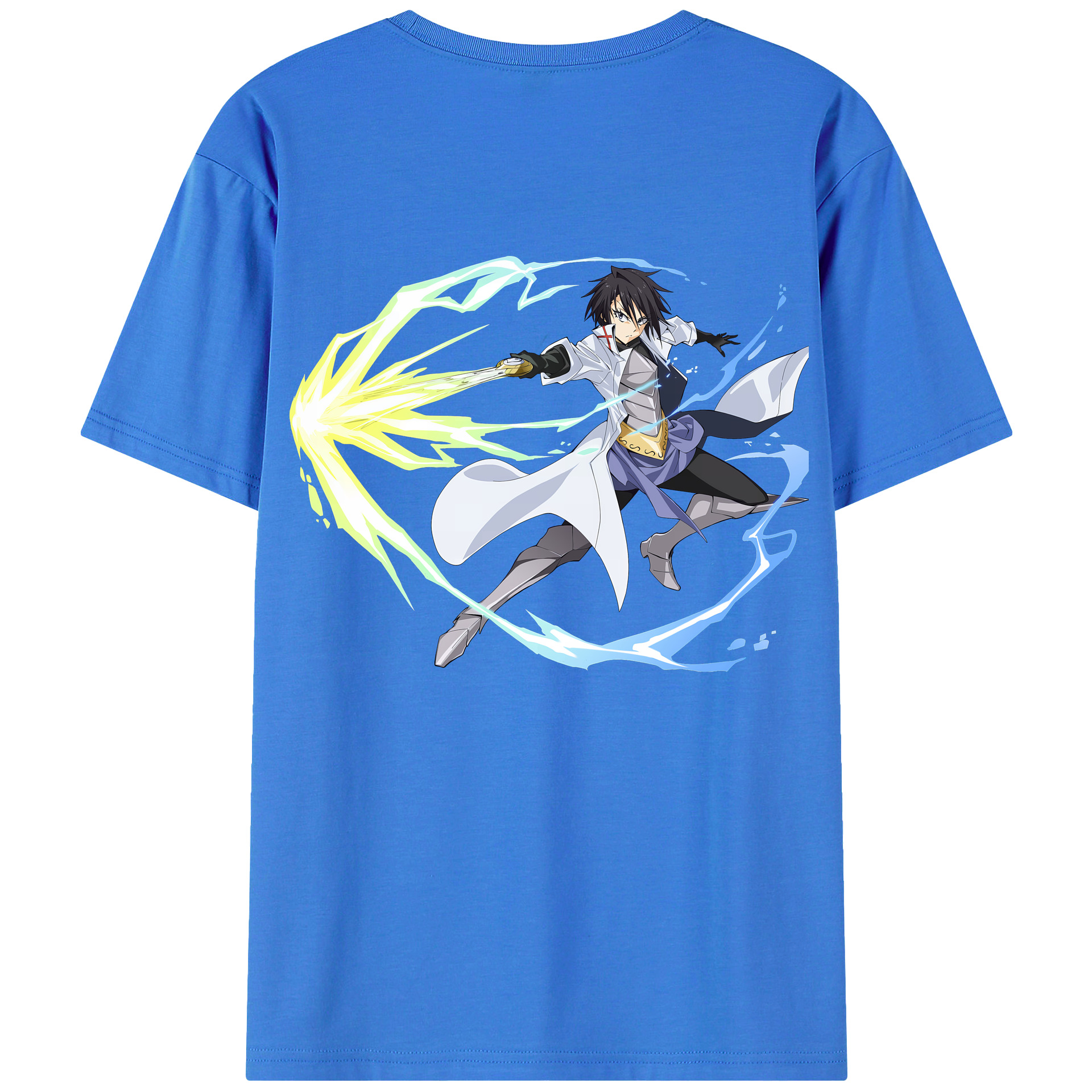 （画像用） 転スラ Regarding Reincarnated to Slime 綿100％ メンズ半袖Tシャツ（バックプリント） 通気性