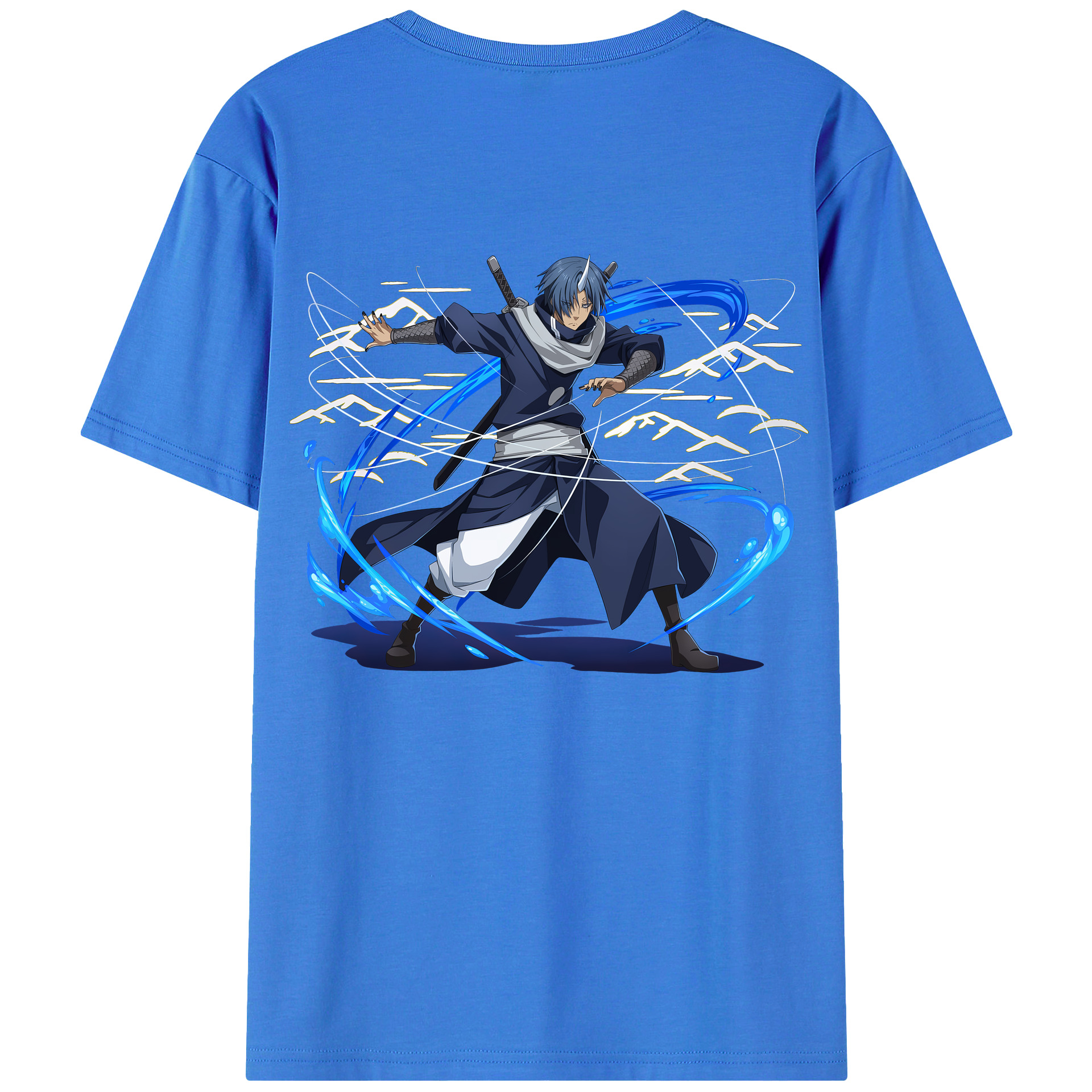 （画像用） 転スラ Regarding Reincarnated to Slime 綿100％ メンズ半袖Tシャツ（バックプリント） 通気性