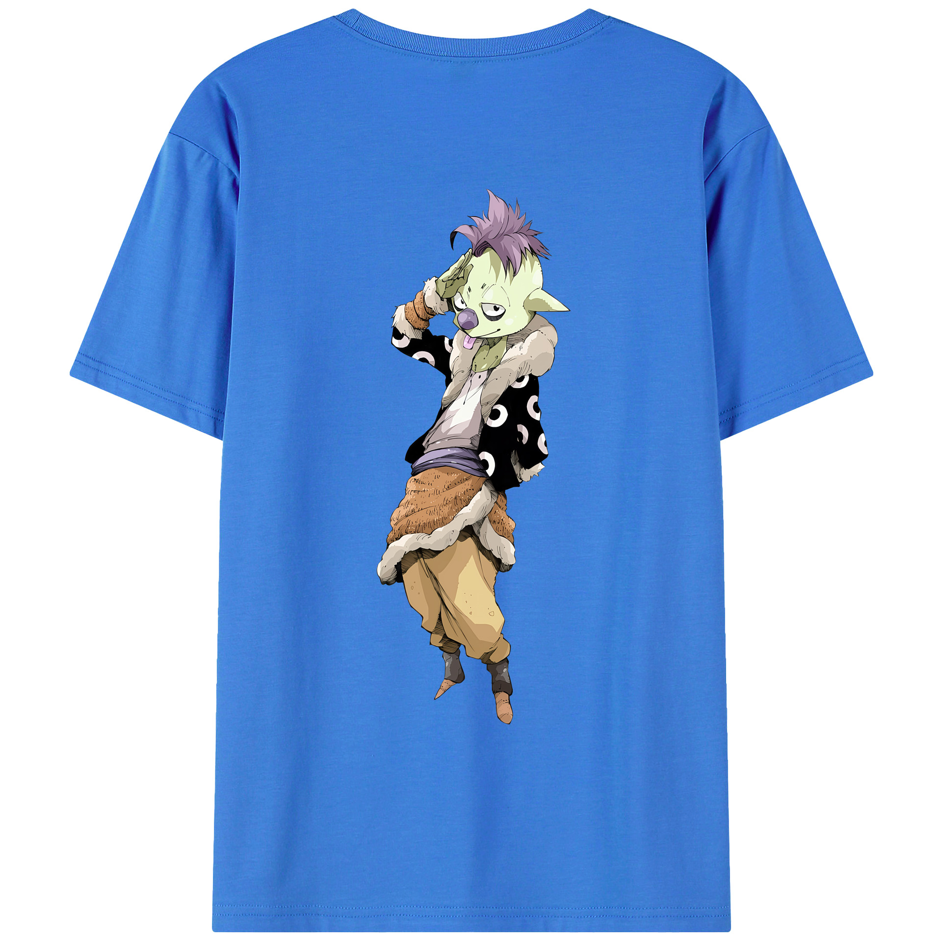 （画像用） 転スラ Regarding Reincarnated to Slime 綿100％ メンズ半袖Tシャツ（バックプリント） 通気性