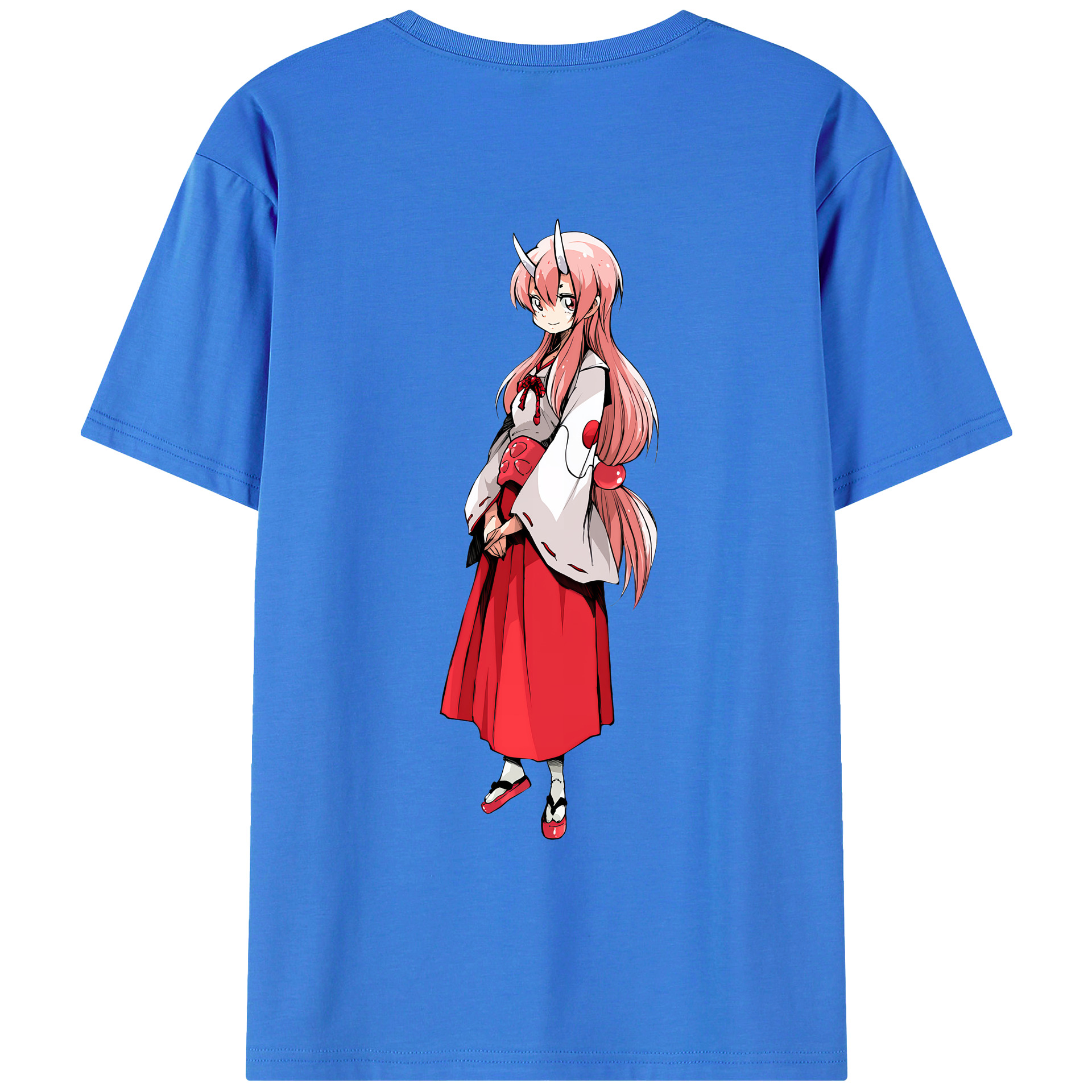 （画像用） 転スラ Regarding Reincarnated to Slime 綿100％ メンズ半袖Tシャツ（バックプリント） 通気性
