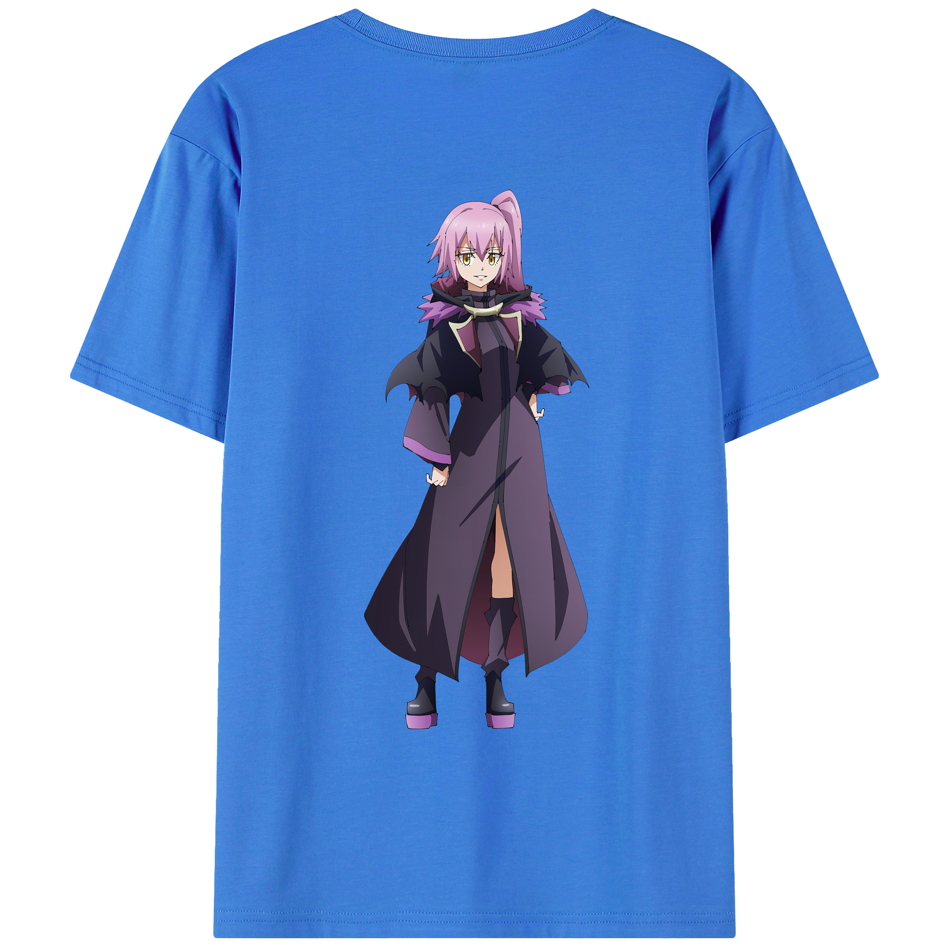 （画像用） 転スラ Regarding Reincarnated to Slime 綿100％ メンズ半袖Tシャツ（バックプリント） 通気性