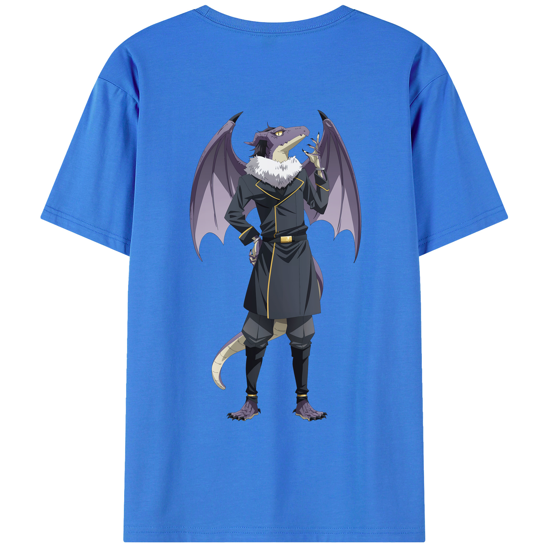 （画像用） 転スラ Regarding Reincarnated to Slime 綿100％ メンズ半袖Tシャツ（バックプリント） 通気性