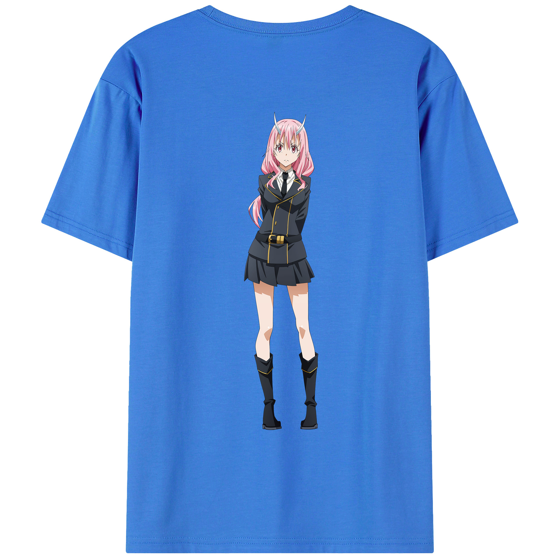 （画像用） 転スラ Regarding Reincarnated to Slime 綿100％ メンズ半袖Tシャツ（バックプリント） 通気性