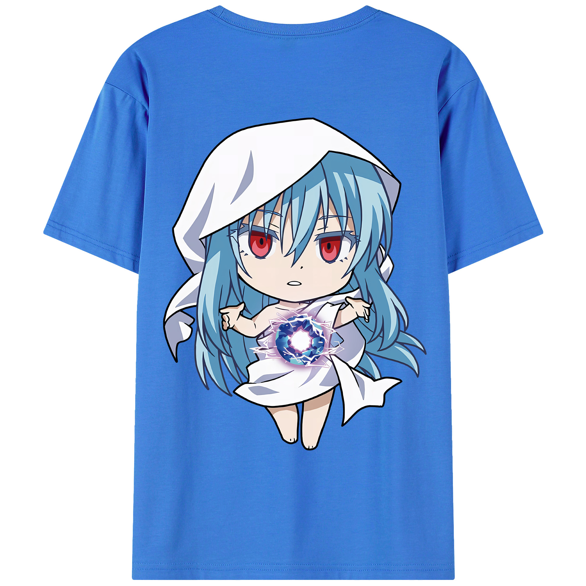 （画像用） 転スラ Regarding Reincarnated to Slime 綿100％ メンズ半袖Tシャツ（バックプリント） 通気性