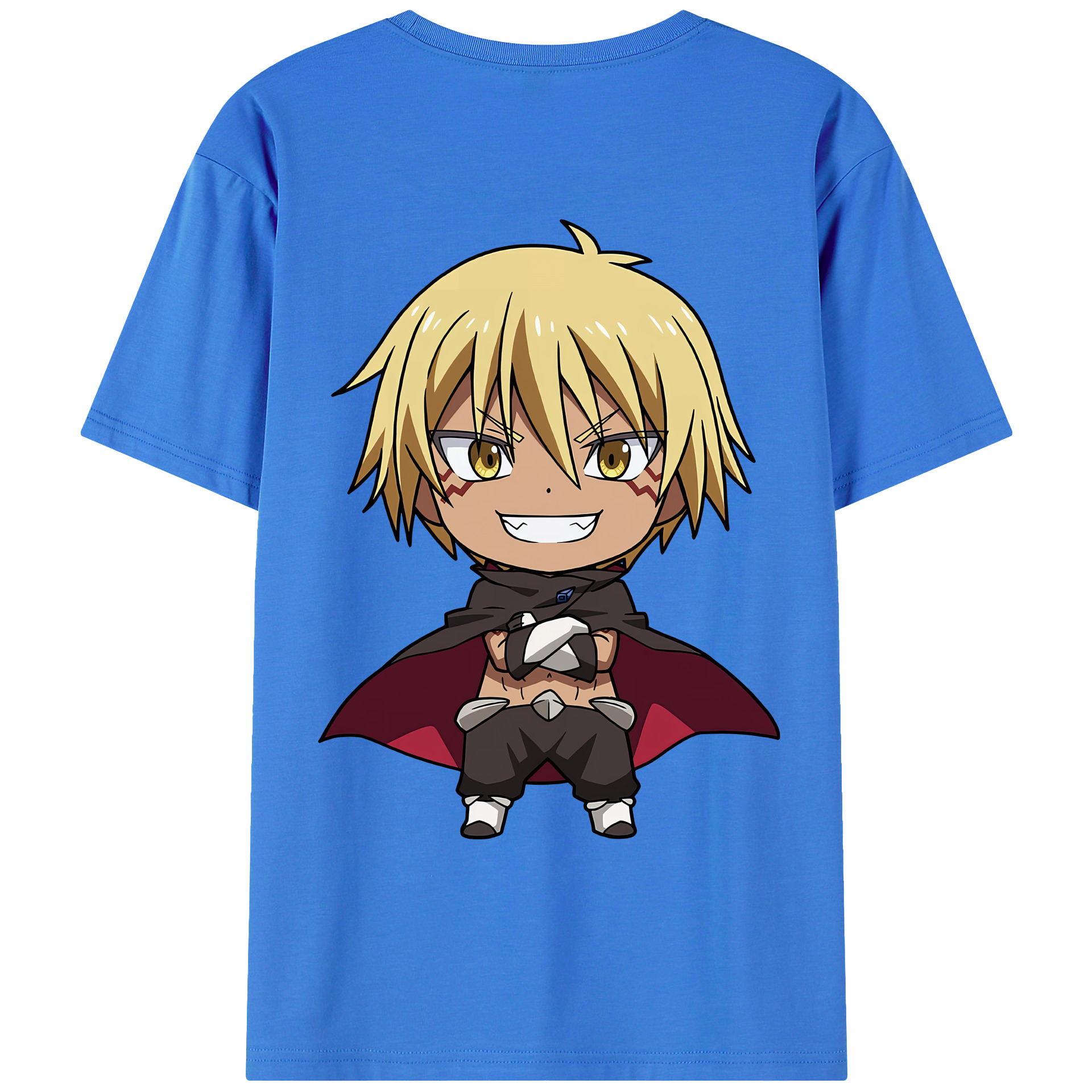 （画像用） 転スラ Regarding Reincarnated to Slime 綿100％ メンズ半袖Tシャツ（バックプリント） 通気性