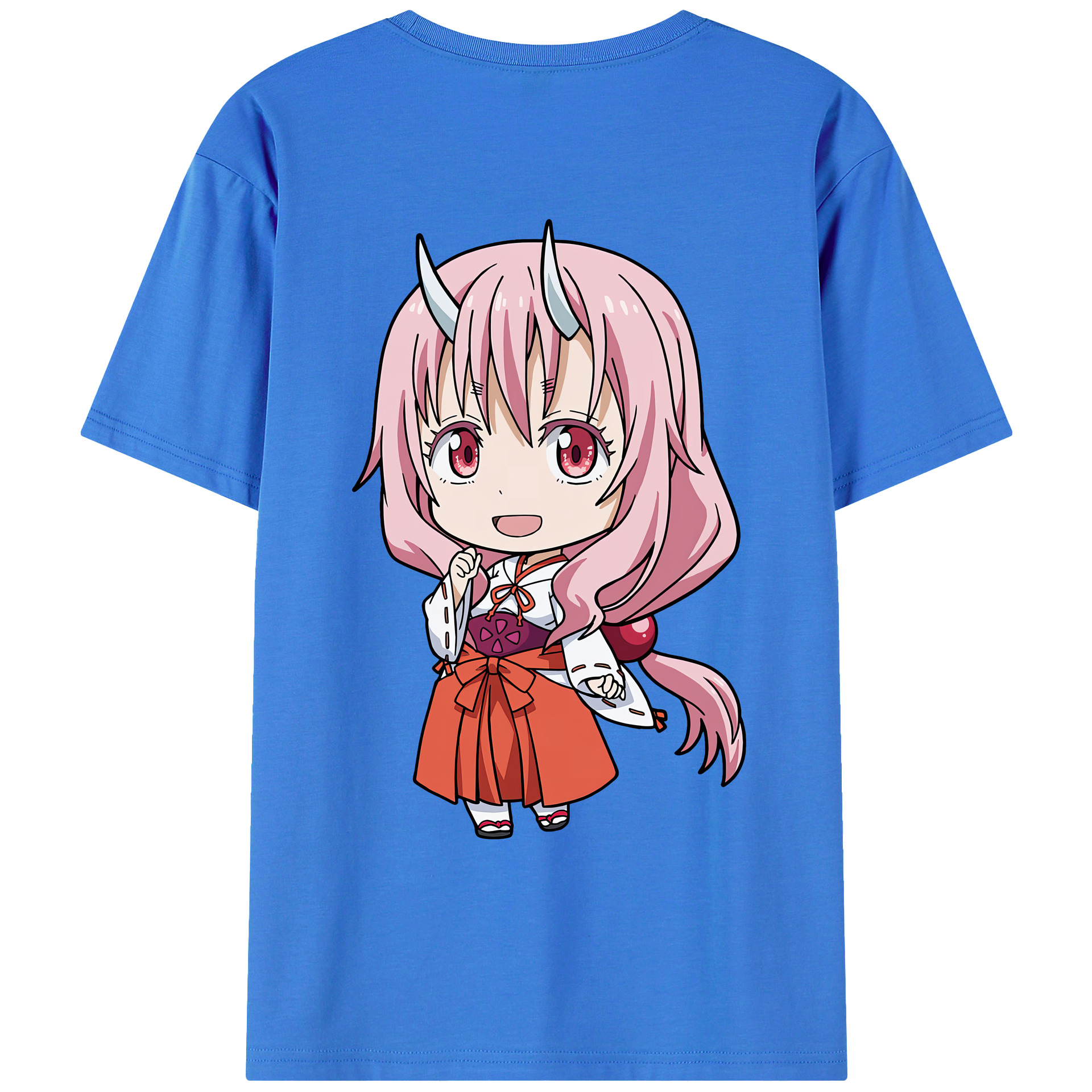 （画像用） 転スラ Regarding Reincarnated to Slime 綿100％ メンズ半袖Tシャツ（バックプリント） 通気性